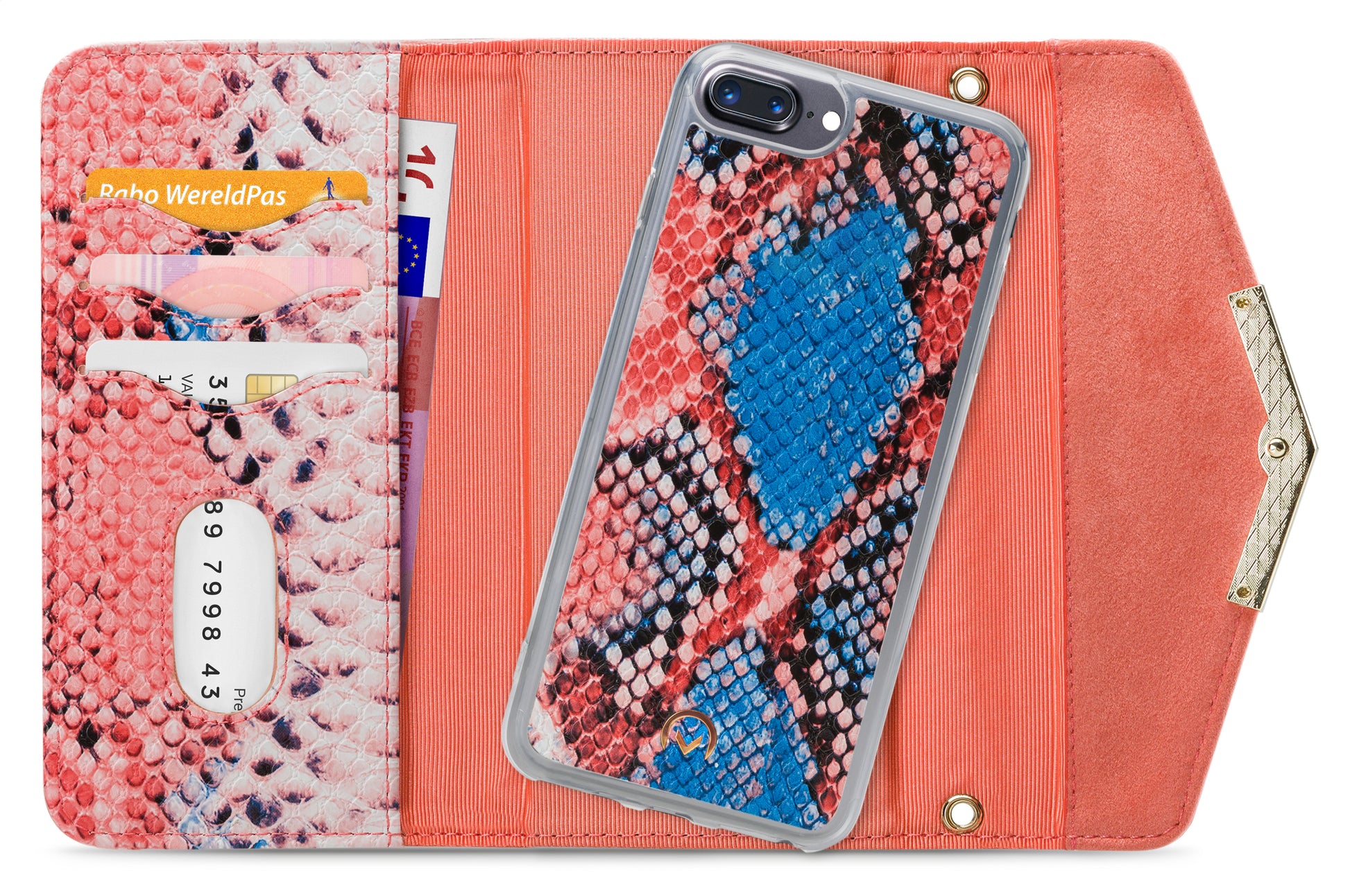 Mobilize 2In1 Gelly Velvet Clutch For Apple Iphone 6 Plus/6S Plus/7 Plus/8 Plus Coral Snake