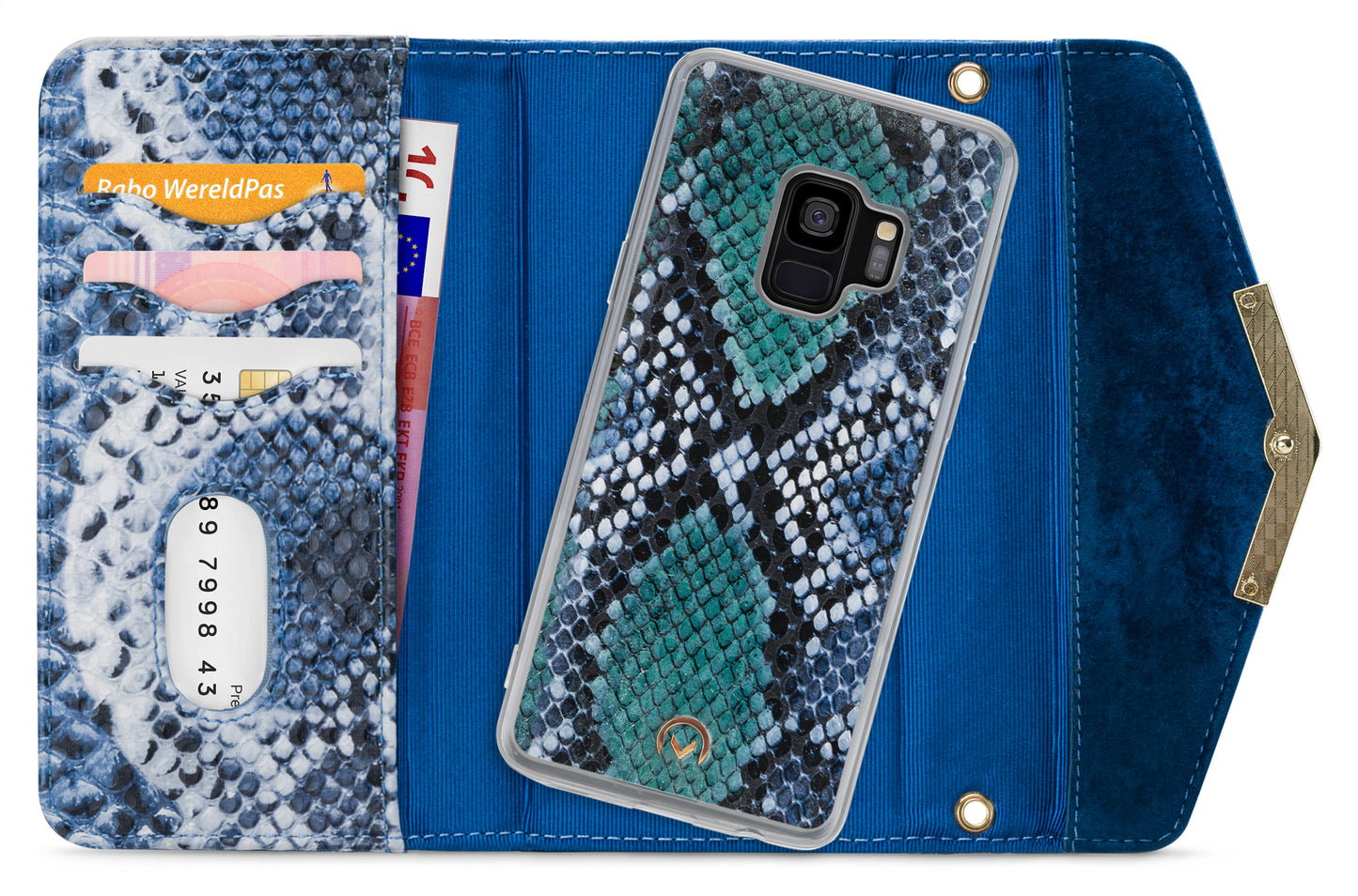 Mobilize 2In1 Gelly Velvet Clutch For Samsung Galaxy S9 Royal Blue Snake