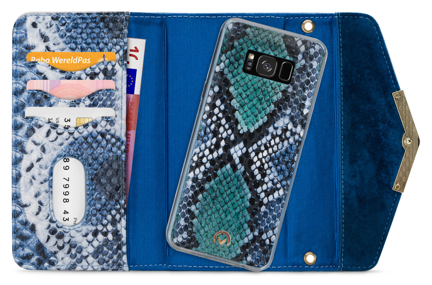 Mobilize 2In1 Gelly Velvet Clutch For Samsung Galaxy S8 Royal Blue Snake
