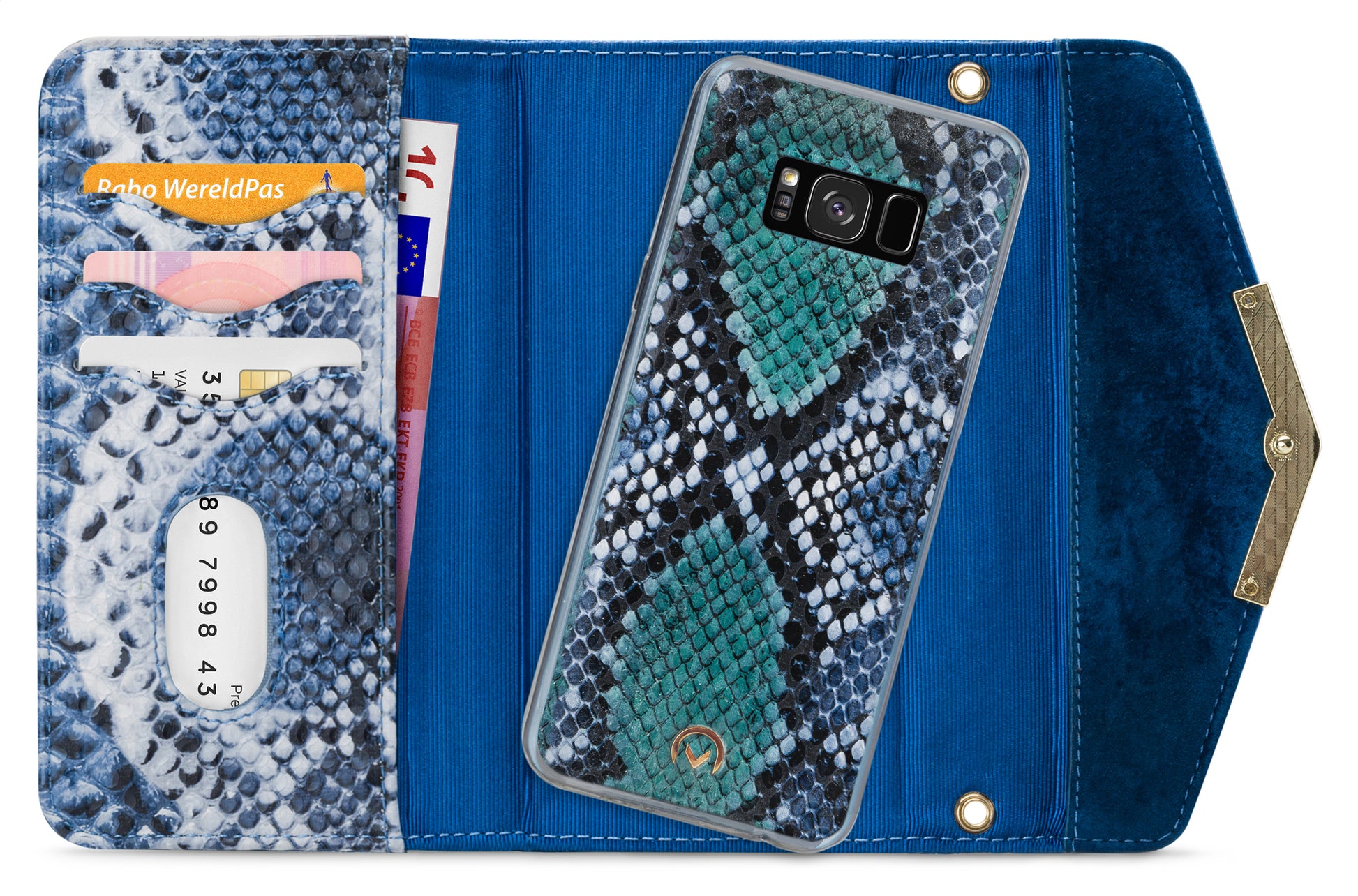 Mobilize 2In1 Gelly Velvet Clutch For Samsung Galaxy S8 Royal Blue Snake
