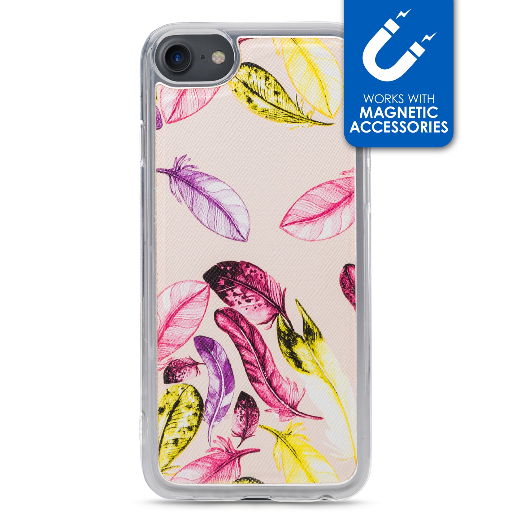 My Style Magneta Case For Apple Iphone 6/6S/7/8/Se (2020/2022) Beige Feathers