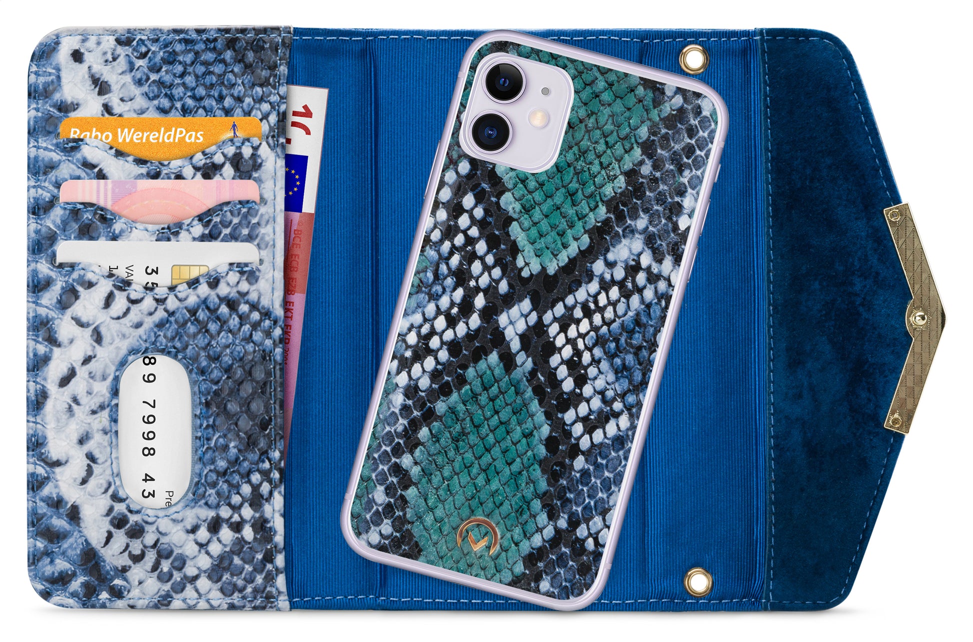 Mobilize 2In1 Gelly Velvet Clutch For Apple Iphone 11 Royal Blue Snake