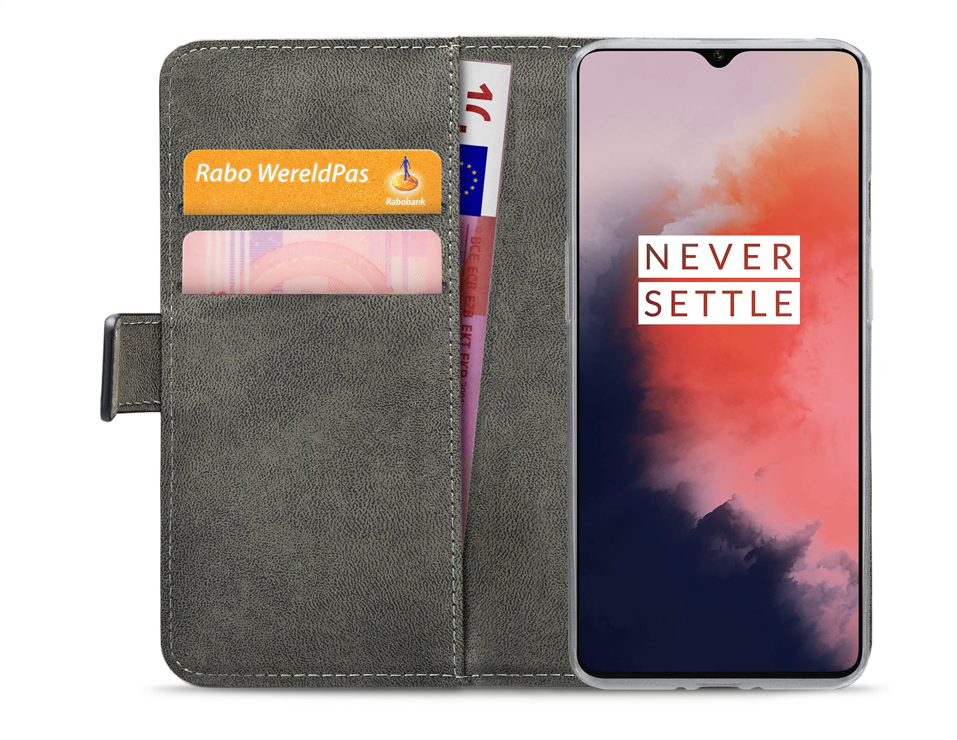 Mobilize Classic Gelly Wallet Book Case Oneplus 7T Black