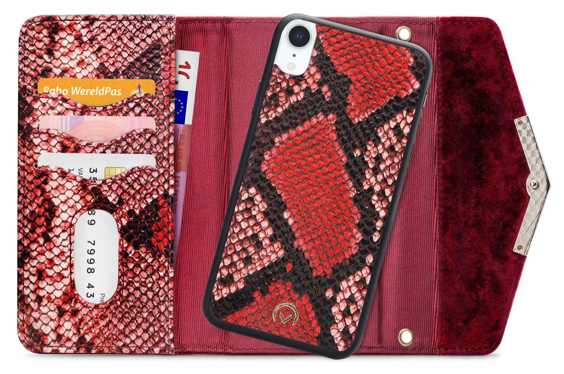 Mobilize 2In1 Gelly Velvet Clutch For Apple Iphone Xr Red Snake