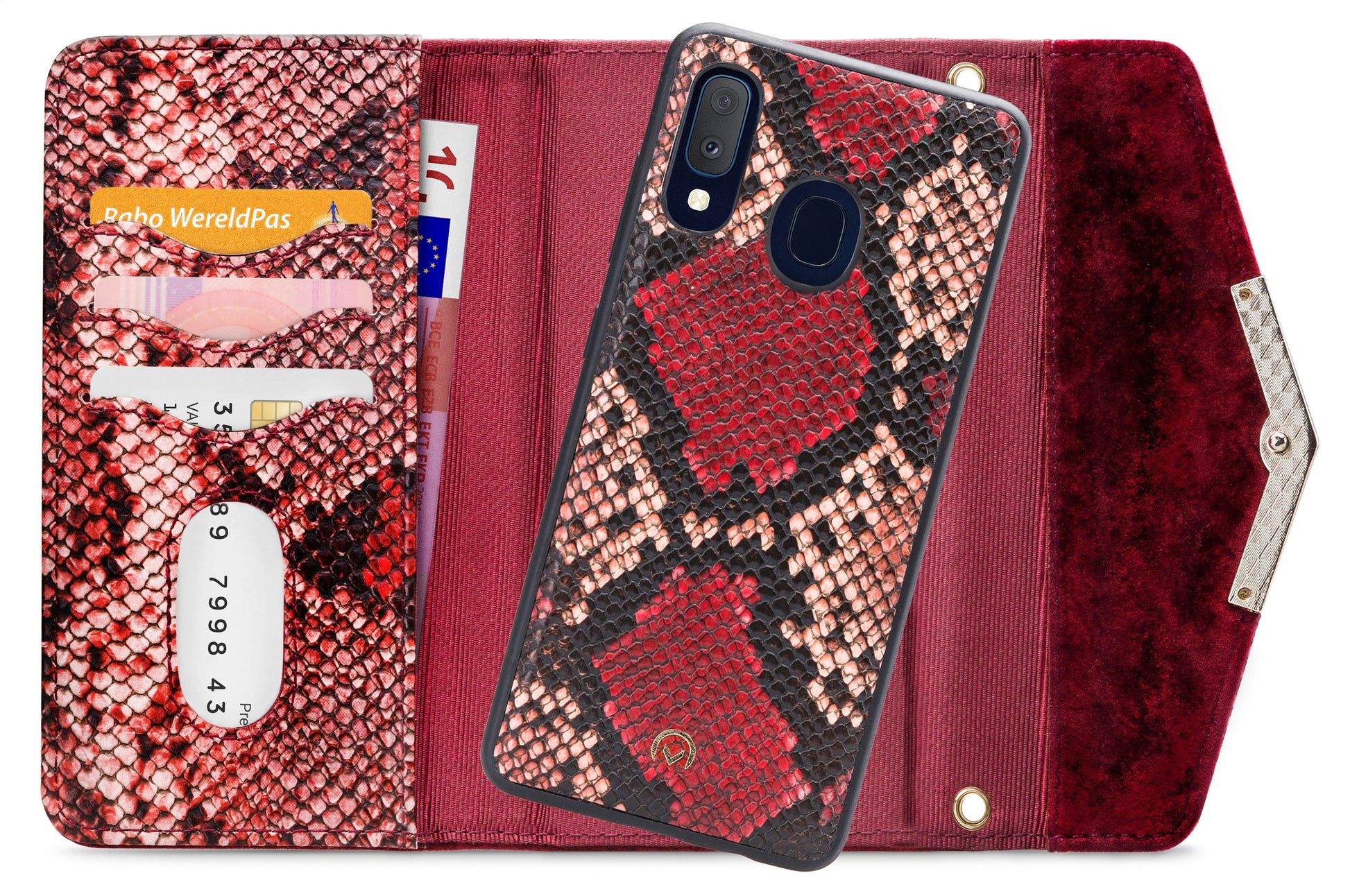 Mobilize 2In1 Gelly Velvet Clutch For Samsung Galaxy A20E Red Snake