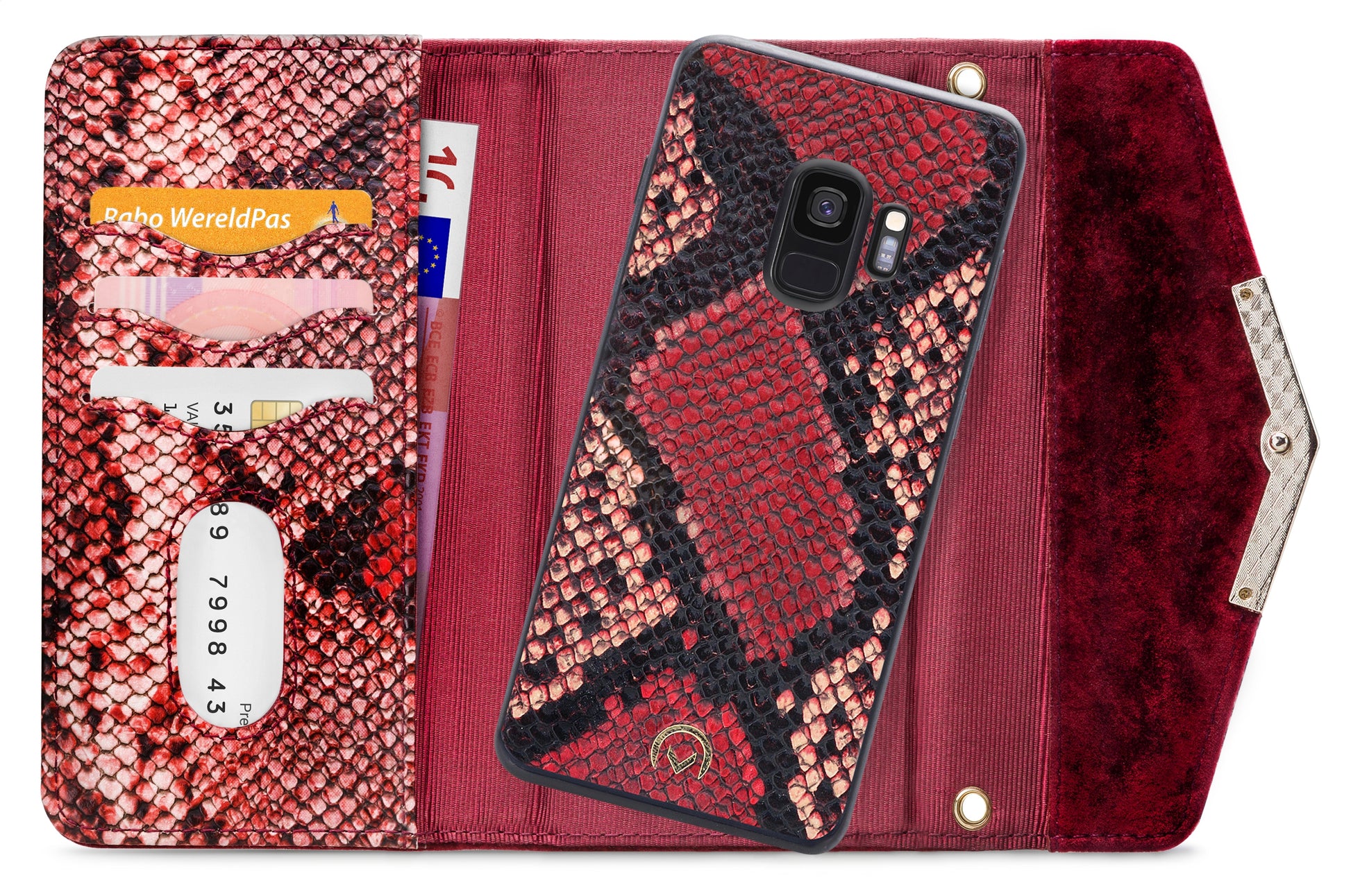 Mobilize 2In1 Gelly Velvet Clutch For Samsung Galaxy S9 Red Snake