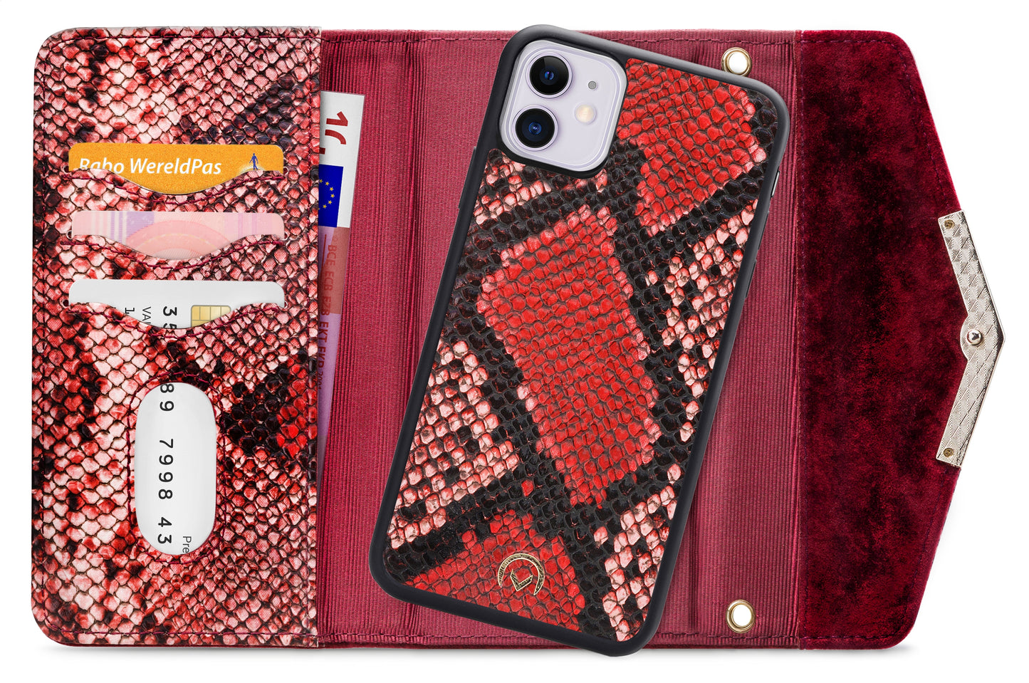 Mobilize 2In1 Gelly Velvet Clutch For Apple Iphone 11 Red Snake