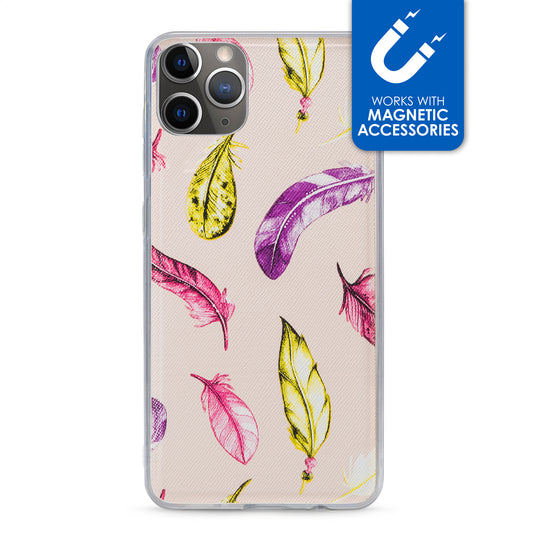 My Style Magneta Case For Apple Iphone 11 Pro Beige Feathers