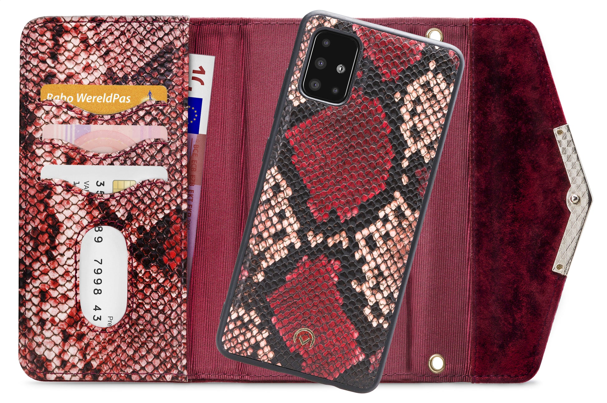 Mobilize 2In1 Gelly Velvet Clutch For Samsung Galaxy A51 Red Snake