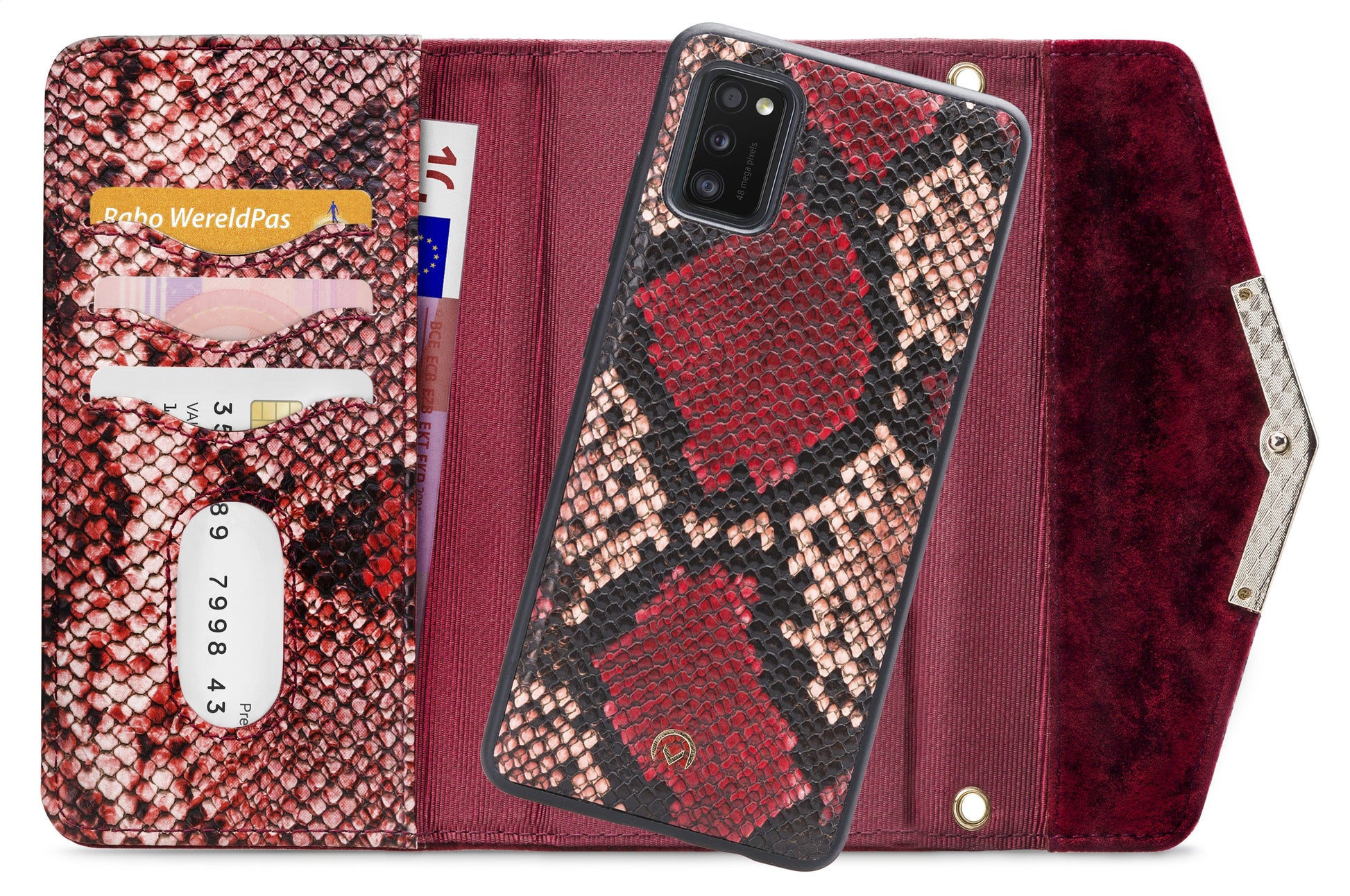 Mobilize 2In1 Gelly Velvet Clutch For Samsung Galaxy A41 Red Snake