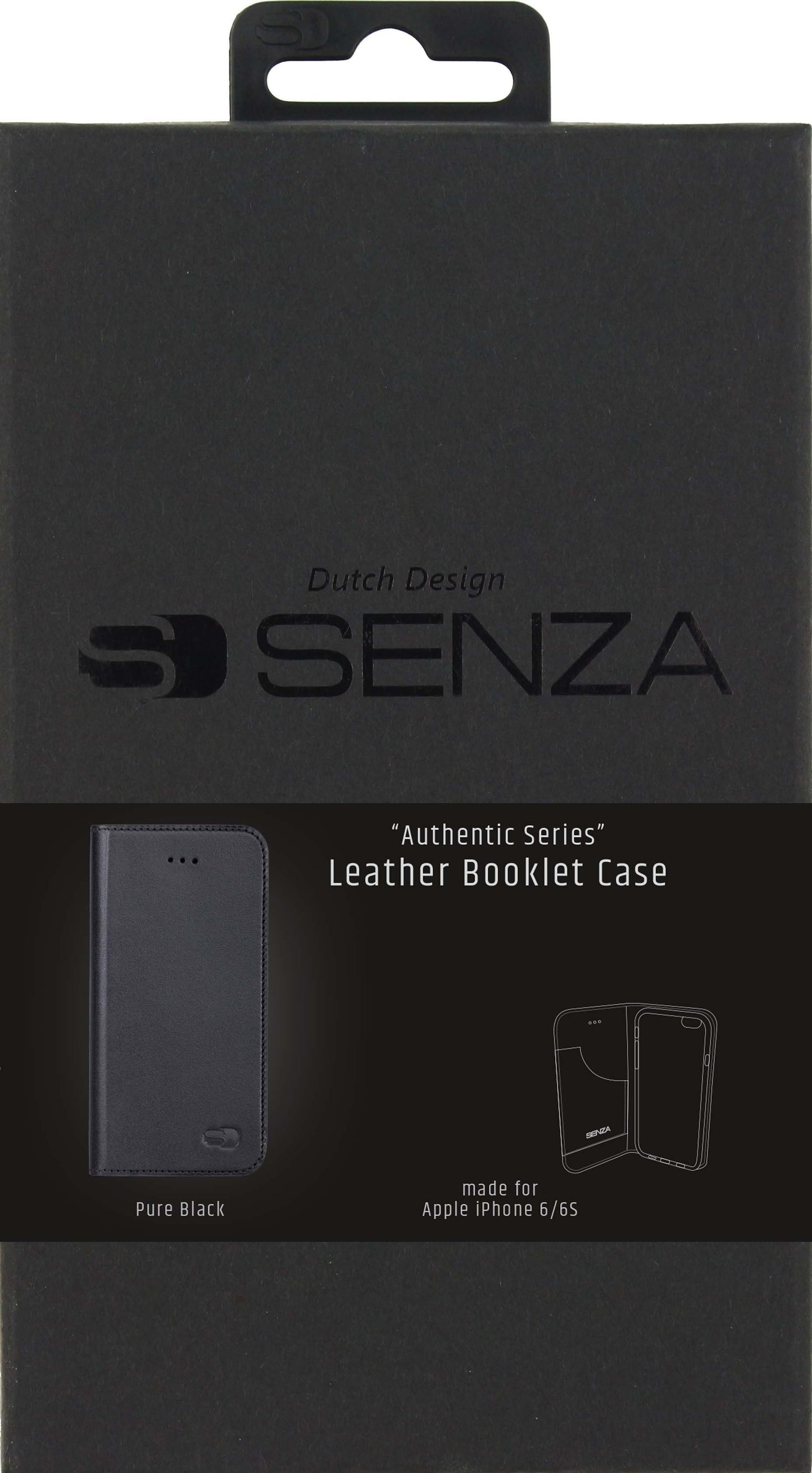 Senza Authentic Leather Booklet Apple Iphone 6/6S Pure Black