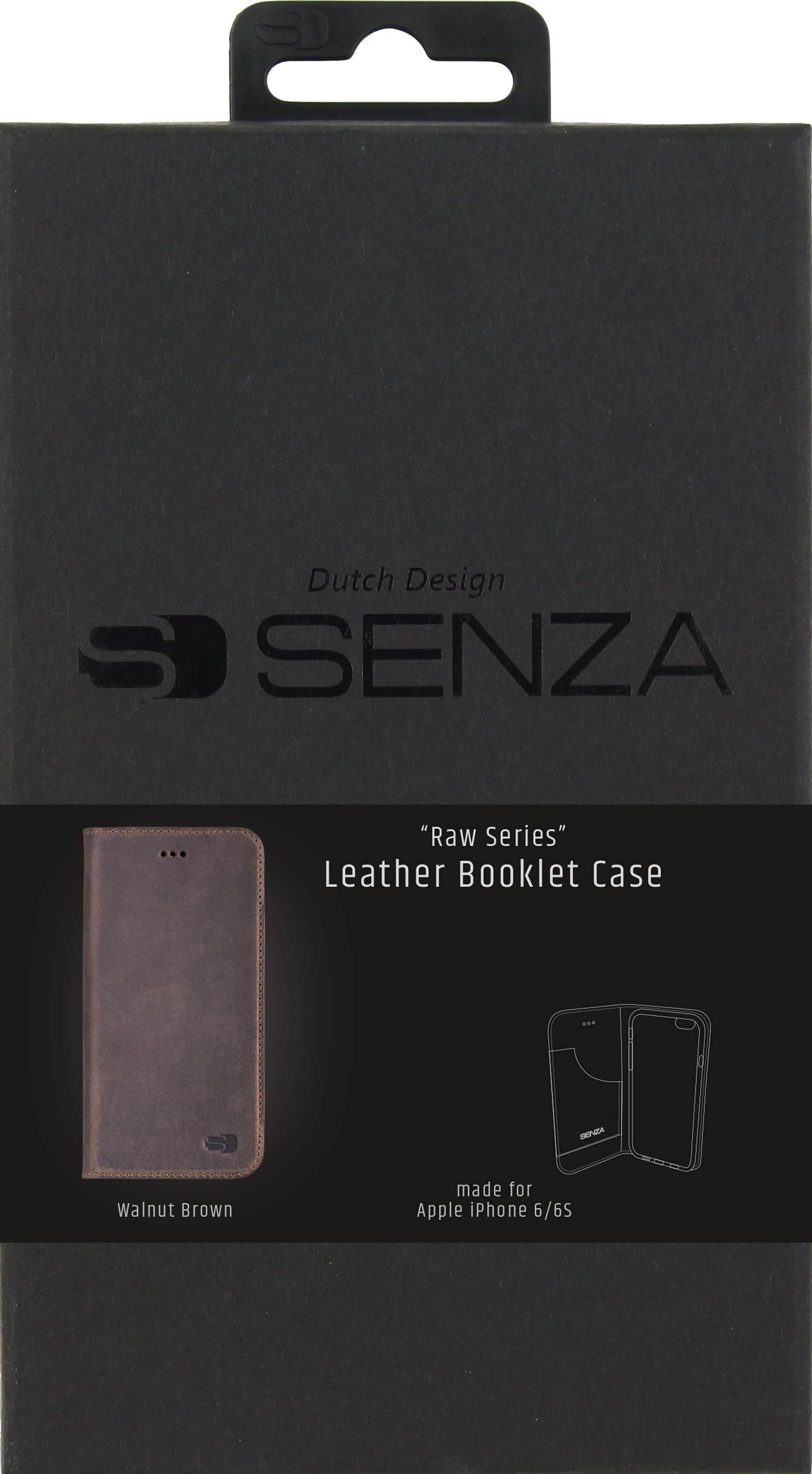 Senza Raw Leather Booklet Apple Iphone 6/6S Walnut Brown