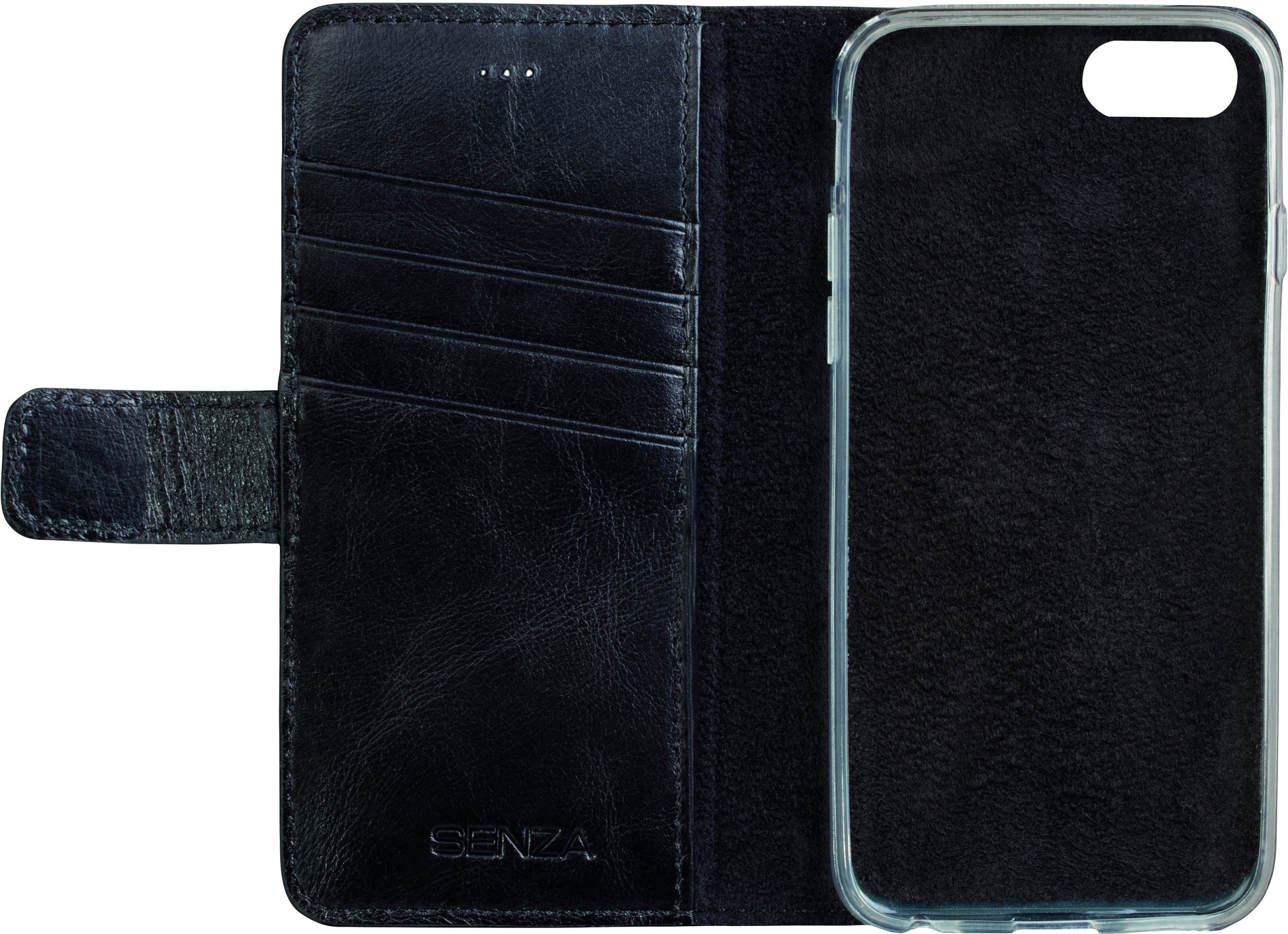 Senza Pure Leather Wallet Apple Iphone 7/8/Se (2020/2022) Deep Black
