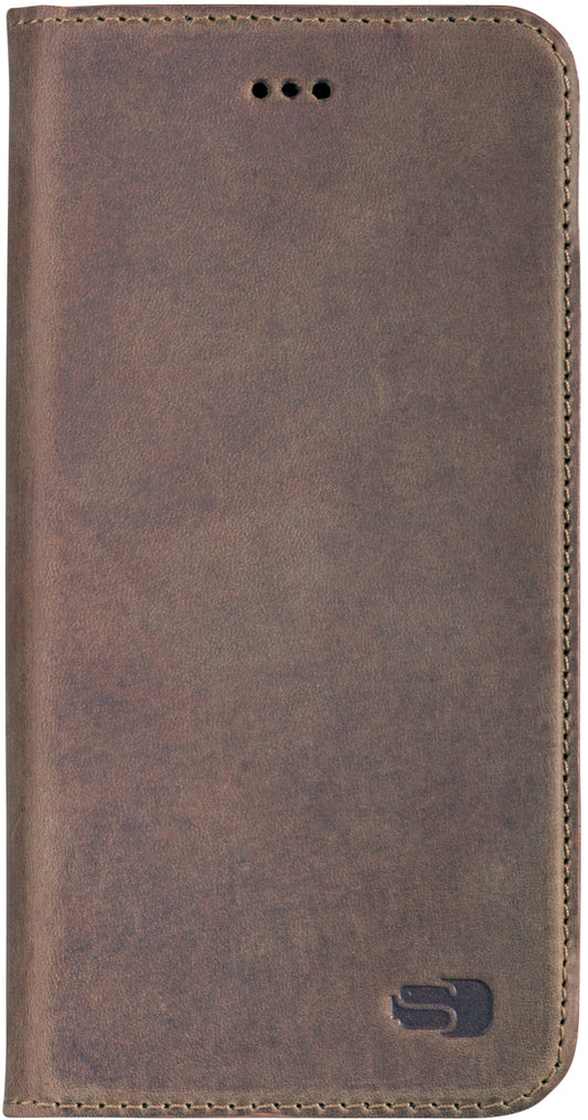 Senza Raw Leather Booklet Apple Iphone 7 Plus/8 Plus Chestnut Brown