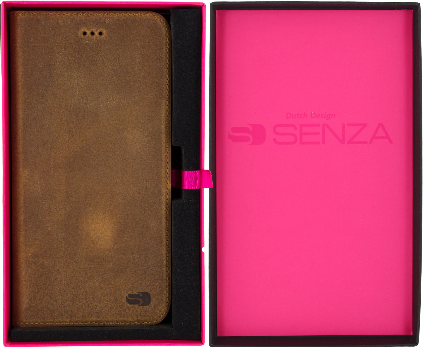 Senza Raw Leather Booklet Apple Iphone 7 Plus/8 Plus Chestnut Brown