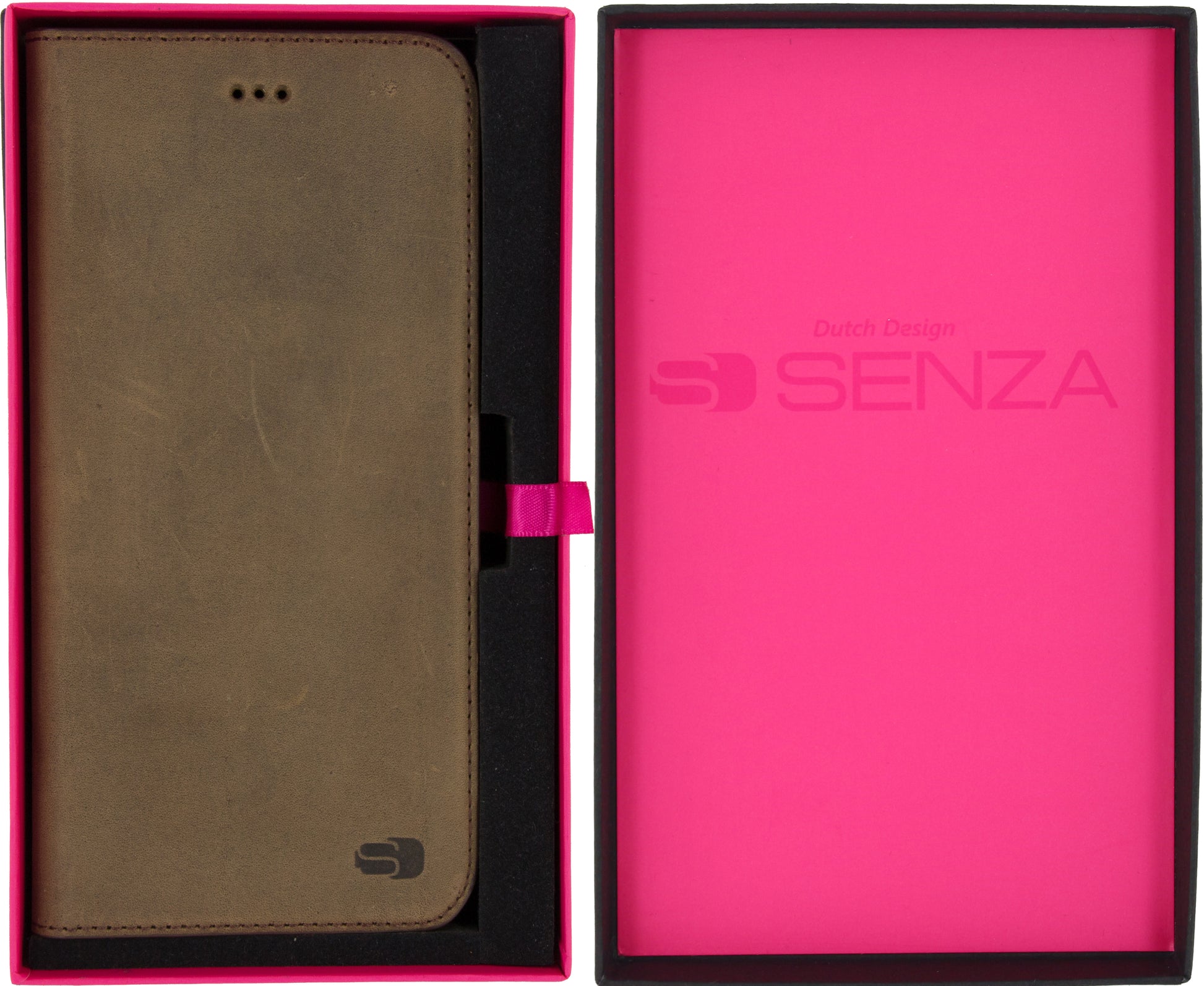 Senza Raw Leather Booklet Apple Iphone 7 Plus/8 Plus Walnut Brown