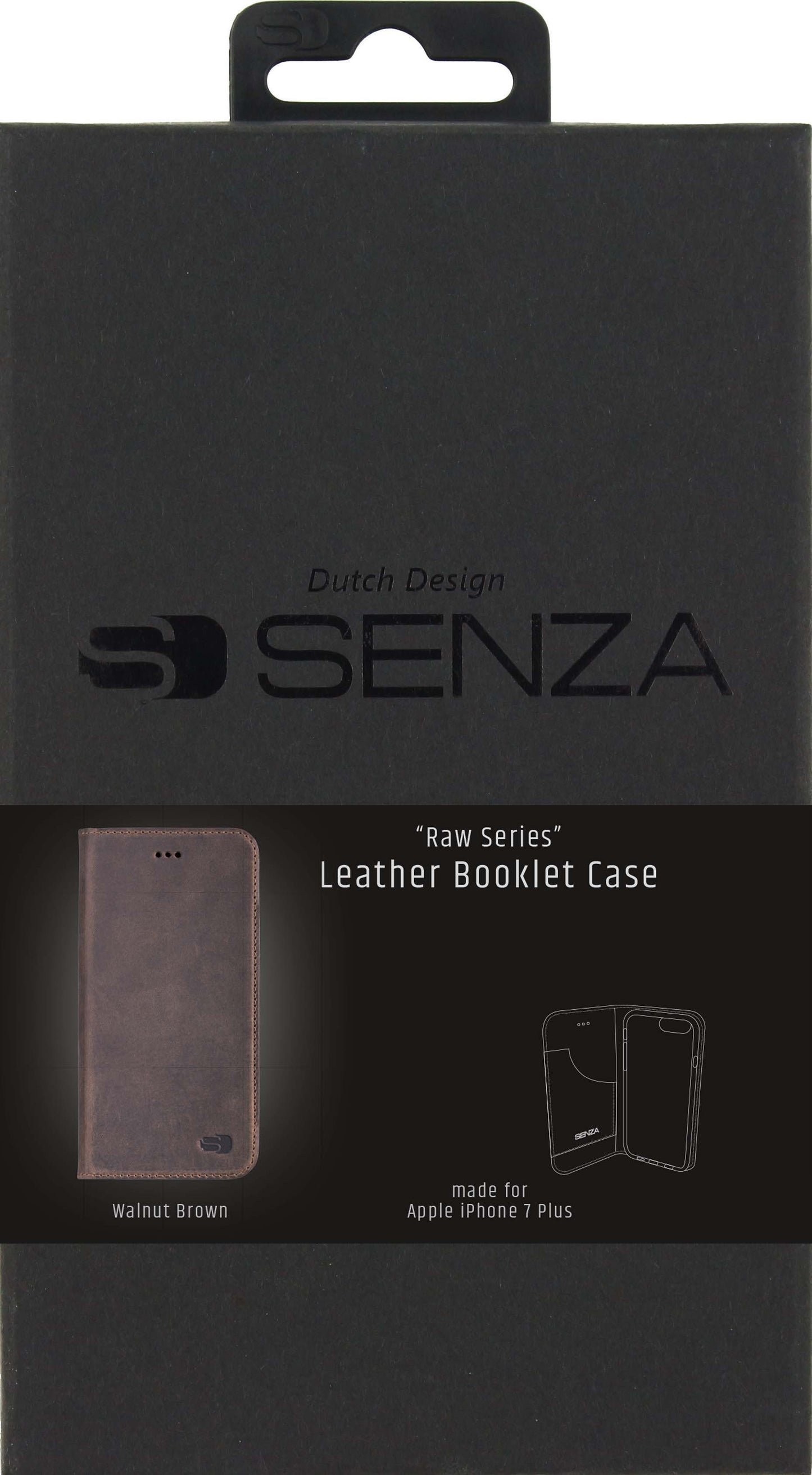 Senza Raw Leather Booklet Apple Iphone 7 Plus/8 Plus Walnut Brown