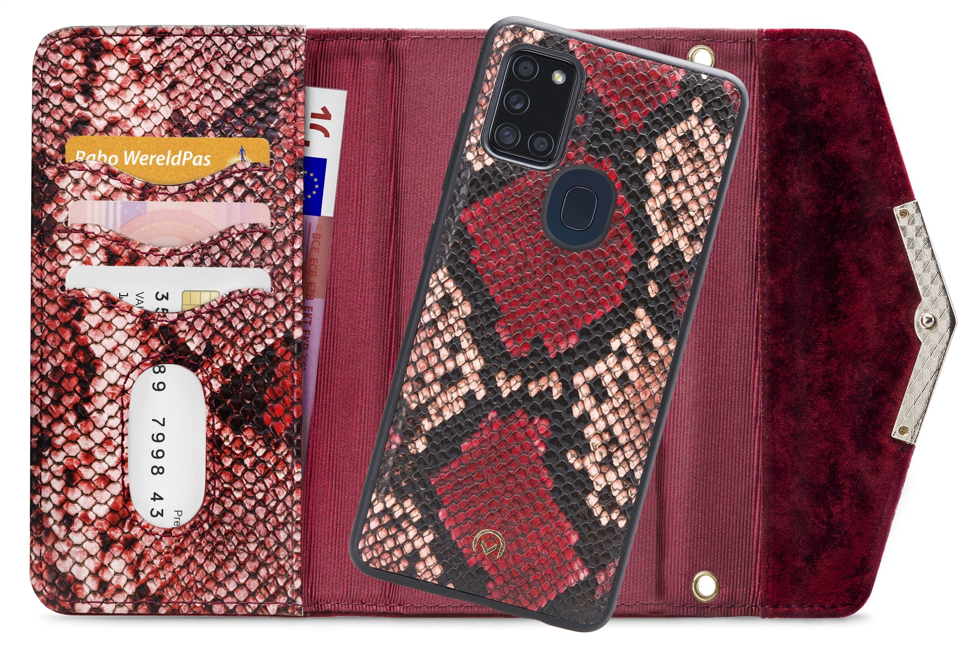 Mobilize 2In1 Gelly Velvet Clutch For Samsung Galaxy A21S Red Snake
