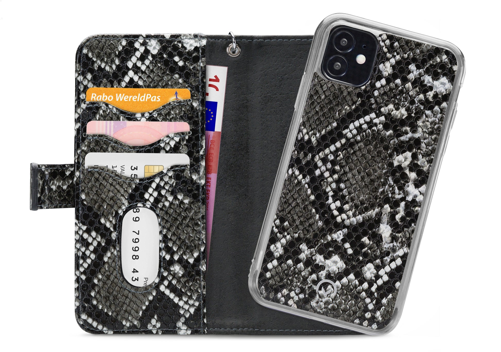 Mobilize 2In1 Magnet Zipper Case Apple Iphone 12 Mini Black/Snake