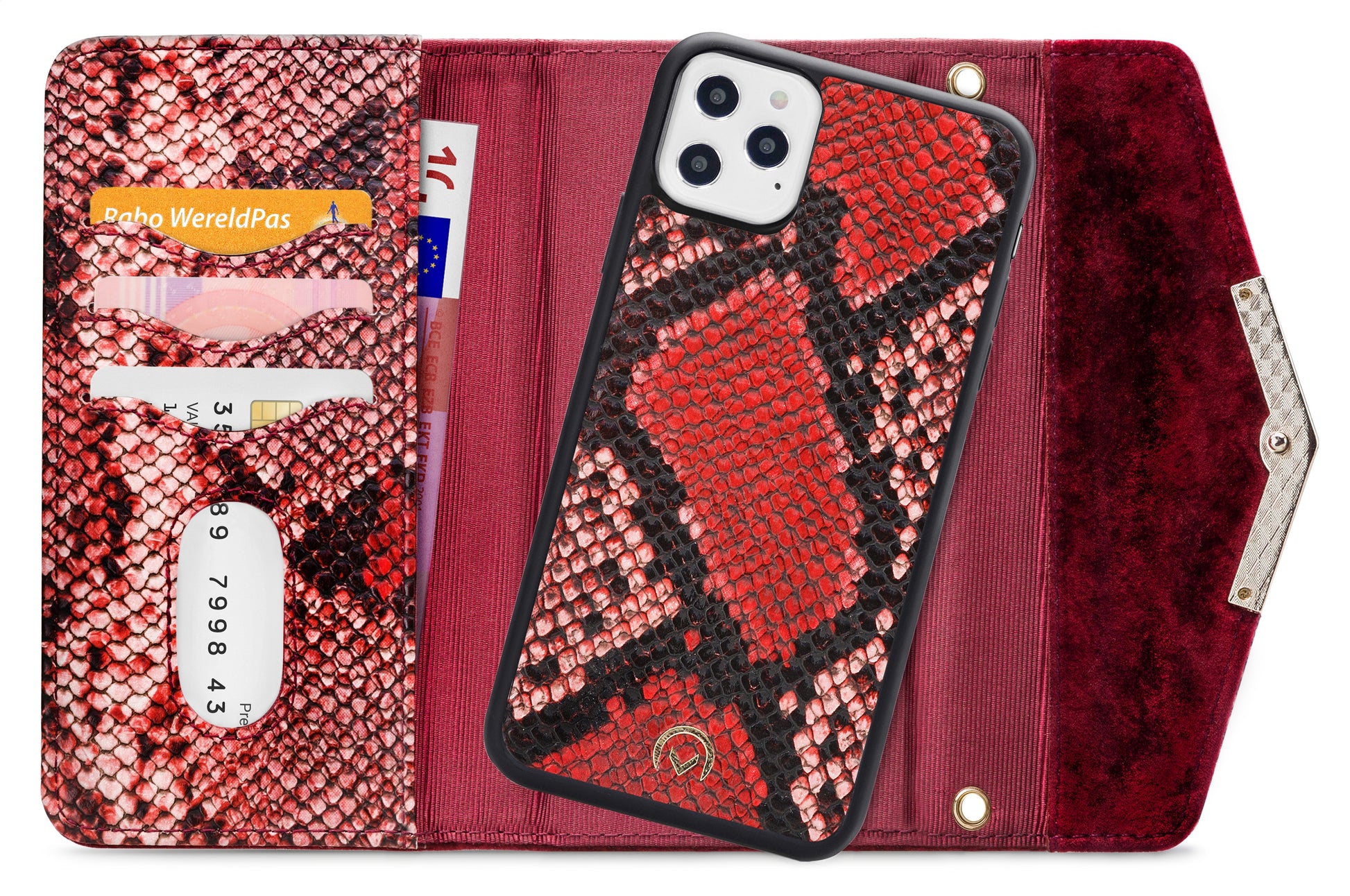 Mobilize 2In1 Gelly Velvet Clutch For Apple Iphone 12 Pro Max Red Snake