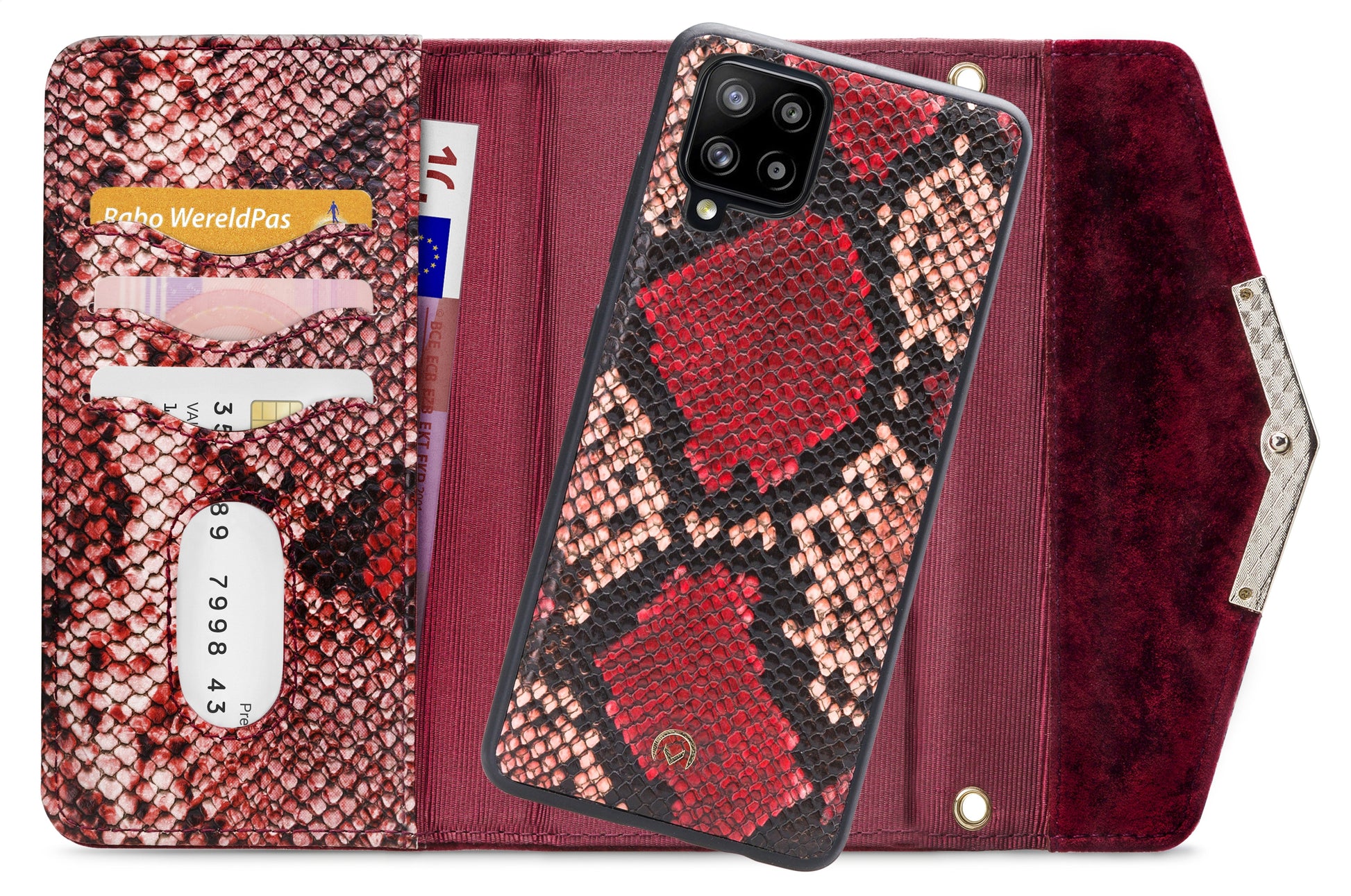 Mobilize 2In1 Gelly Velvet Clutch For Samsung Galaxy A42/A42 5G Red Snake