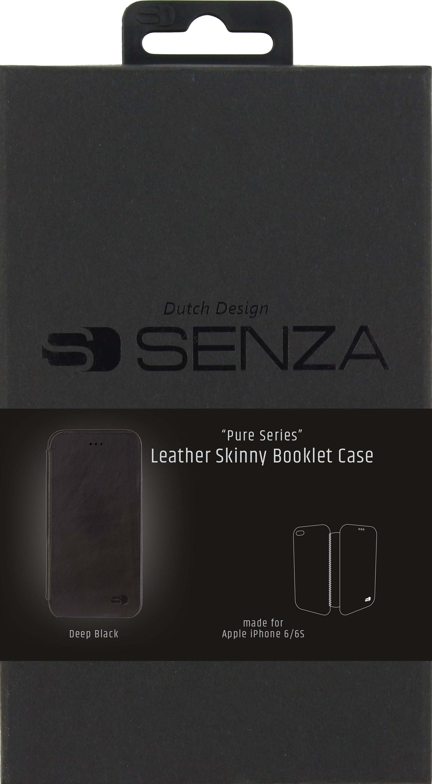 Senza Pure Skinny Leather Booklet Apple Iphone 6/6S Deep Black