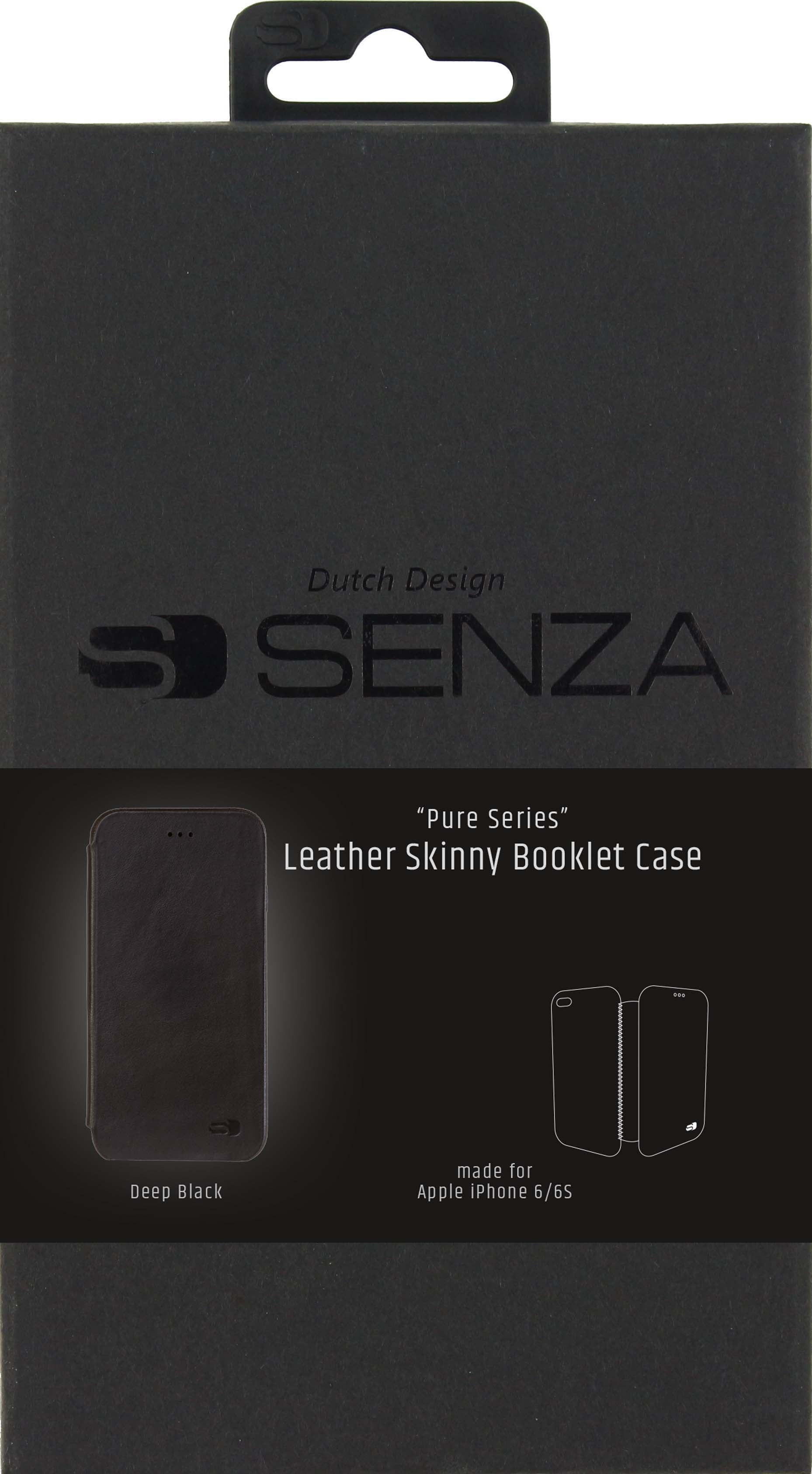 Senza Pure Skinny Leather Booklet Apple Iphone 6/6S Deep Black