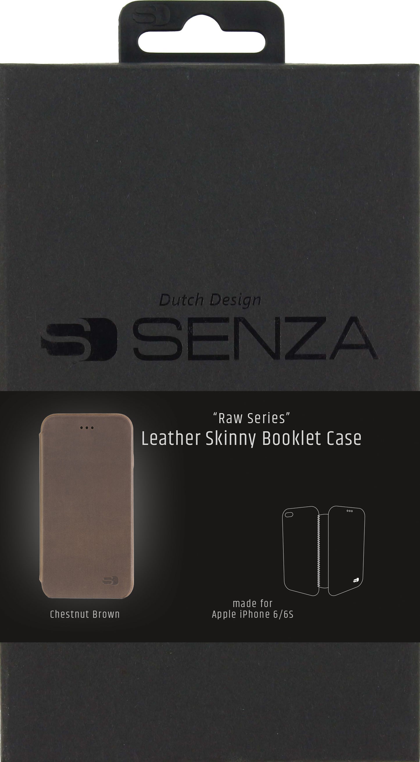 Senza Raw Skinny Leather Booklet Apple Iphone 6/6S Chestnut Brown