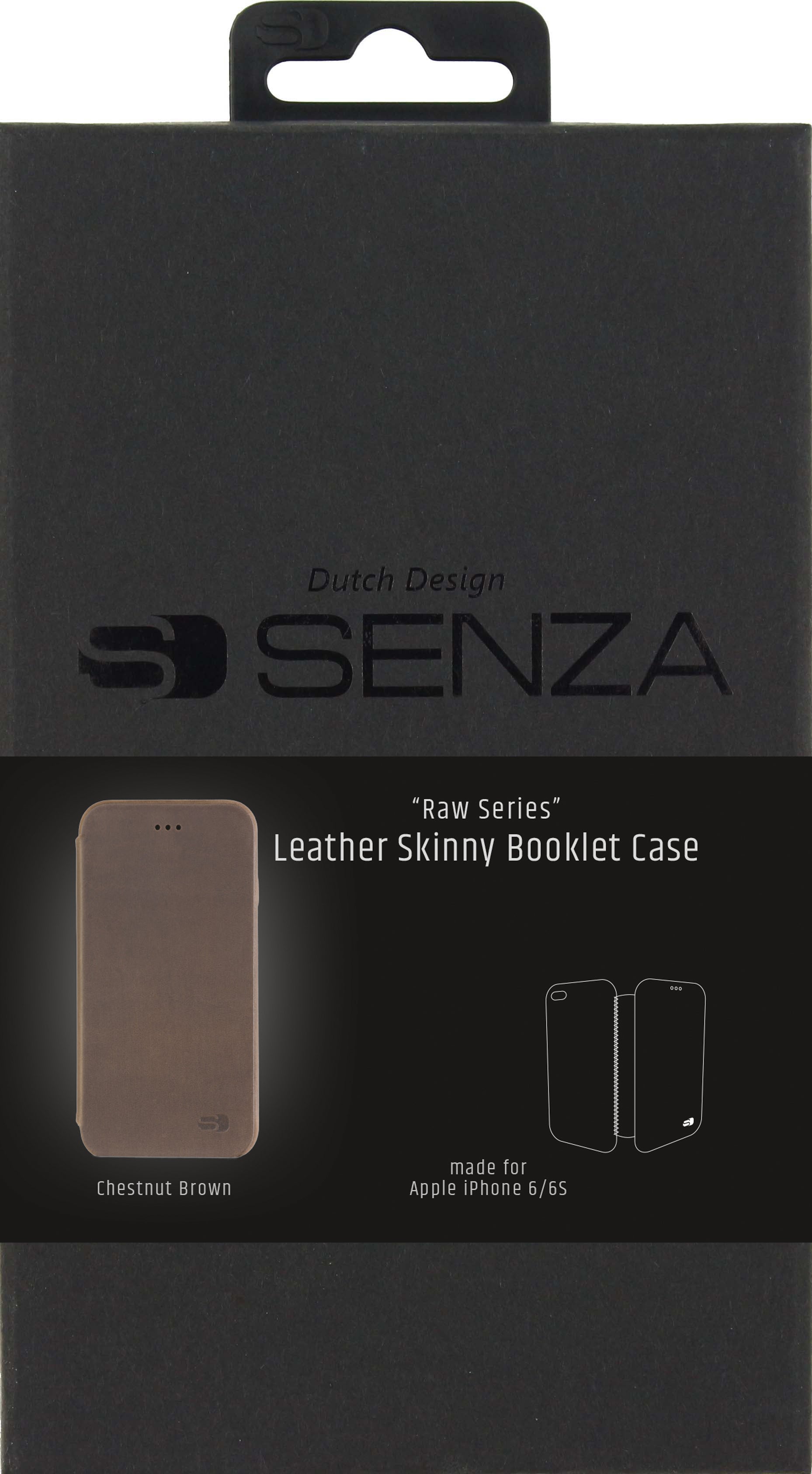 Senza Raw Skinny Leather Booklet Apple Iphone 6/6S Chestnut Brown