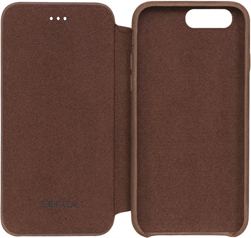 Senza Raw Skinny Leather Booklet Apple Iphone 7 Plus/8 Plus Chestnut Brown