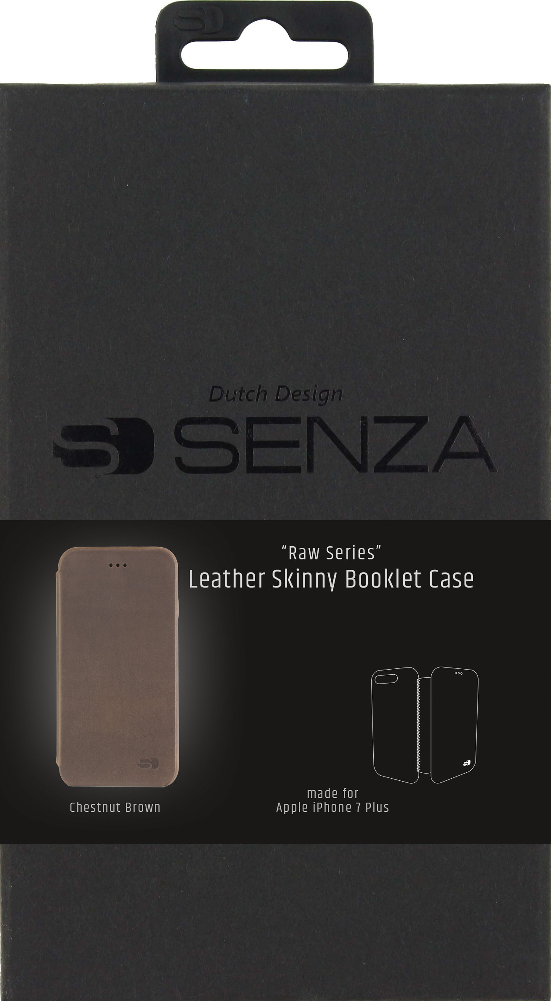 Senza Raw Skinny Leather Booklet Apple Iphone 7 Plus/8 Plus Chestnut Brown