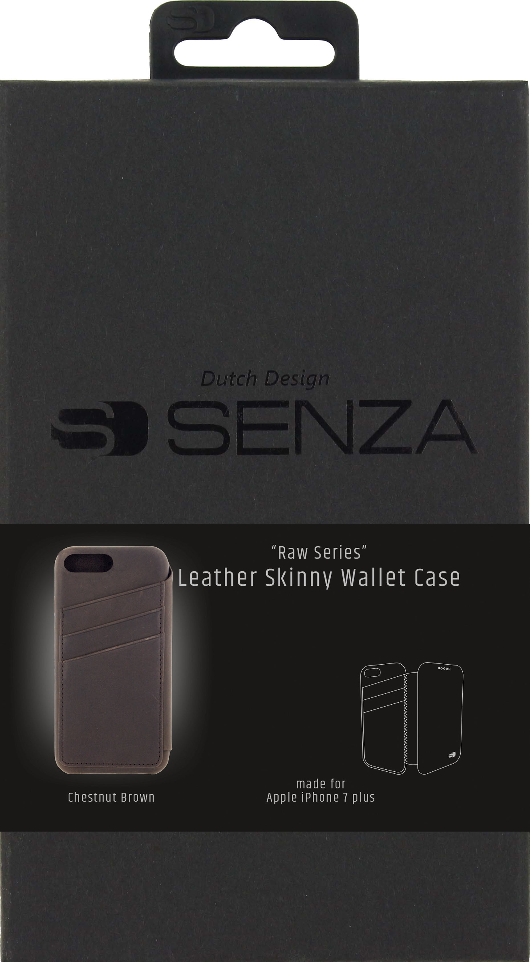 Senza Raw Skinny Leather Wallet Apple Iphone 7 Plus/8 Plus Chestnut Brown