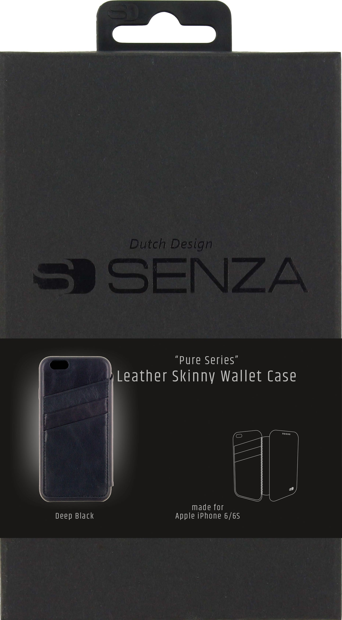 Senza Pure Skinny Leather Wallet Apple Iphone 6/6S Deep Black