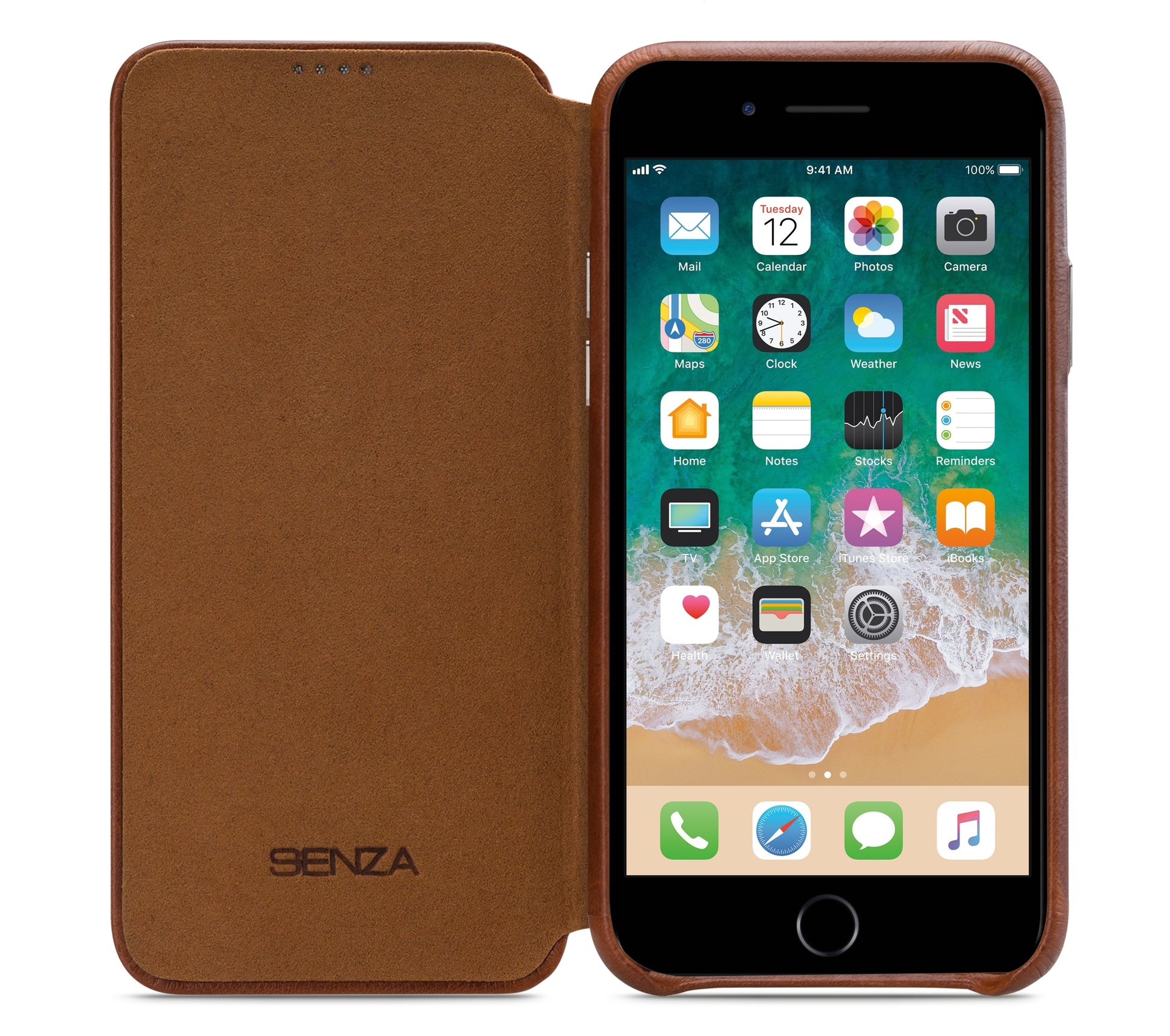 Senza Desire Skinny Leather Wallet Apple Iphone 7 Plus/8 Plus Burned Cognac