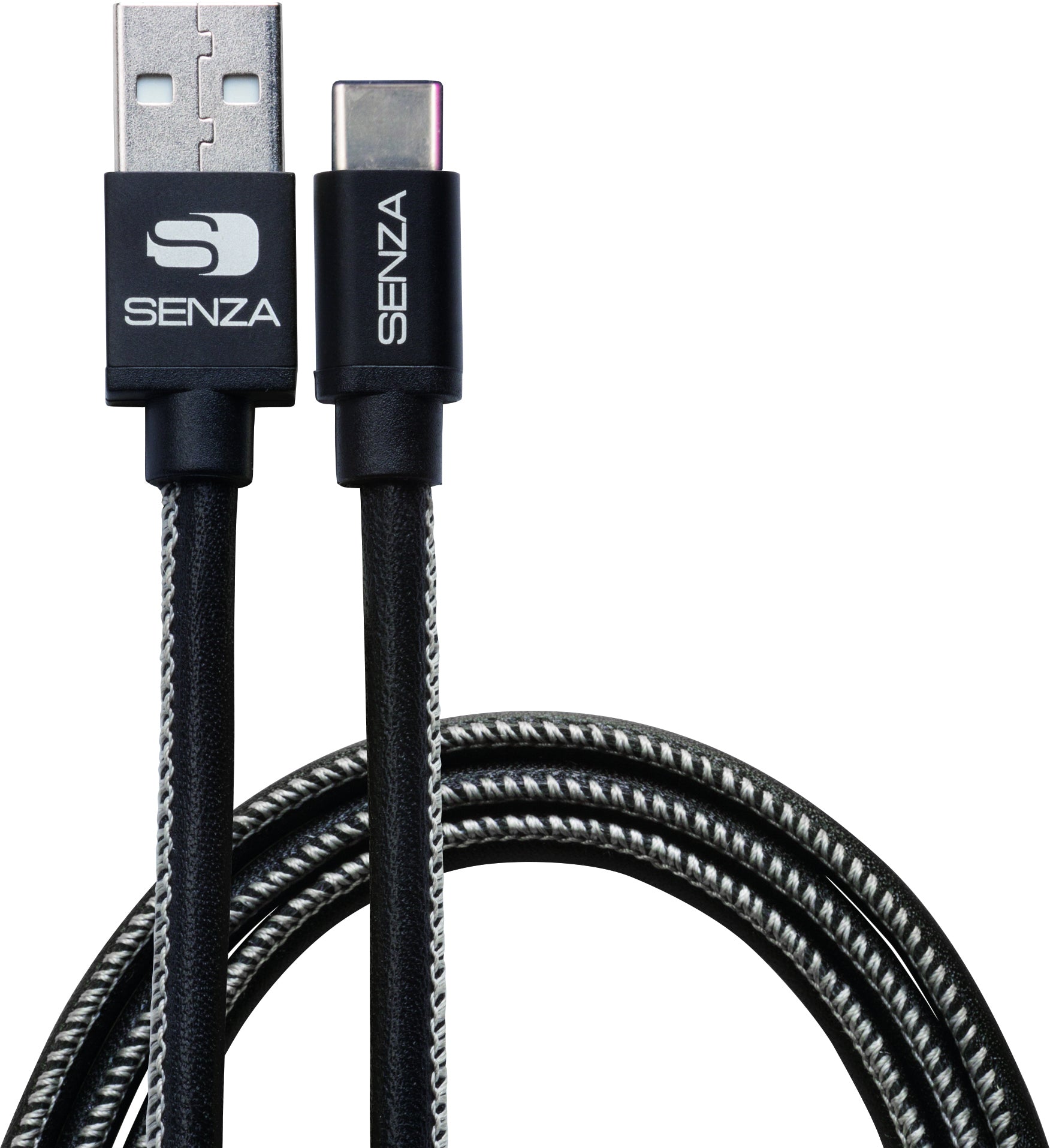 Senza Premium Leather Charge/Sync Cable Usb-C 1.5M. 15W Black