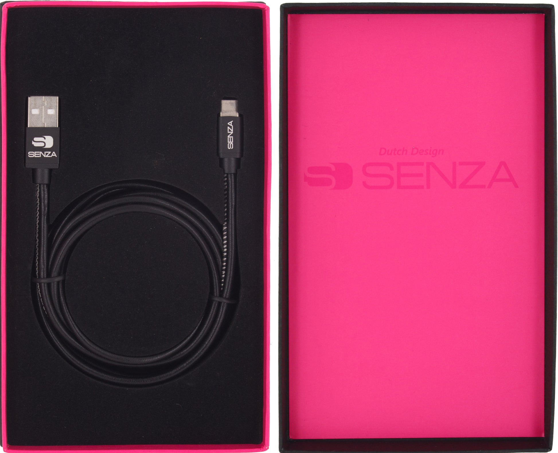 Senza Premium Leather Charge/Sync Cable Usb-C 1.5M. 15W Black