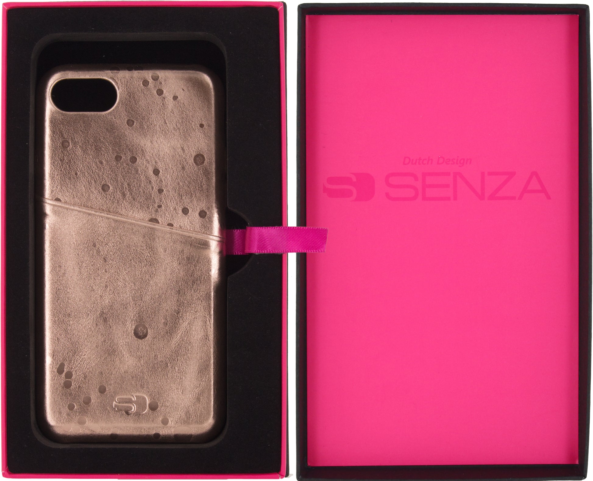 Senza Glam Leather Cover With Card Slot Apple Iphone 7/8/Se (2020/2022) Metallic Rosé