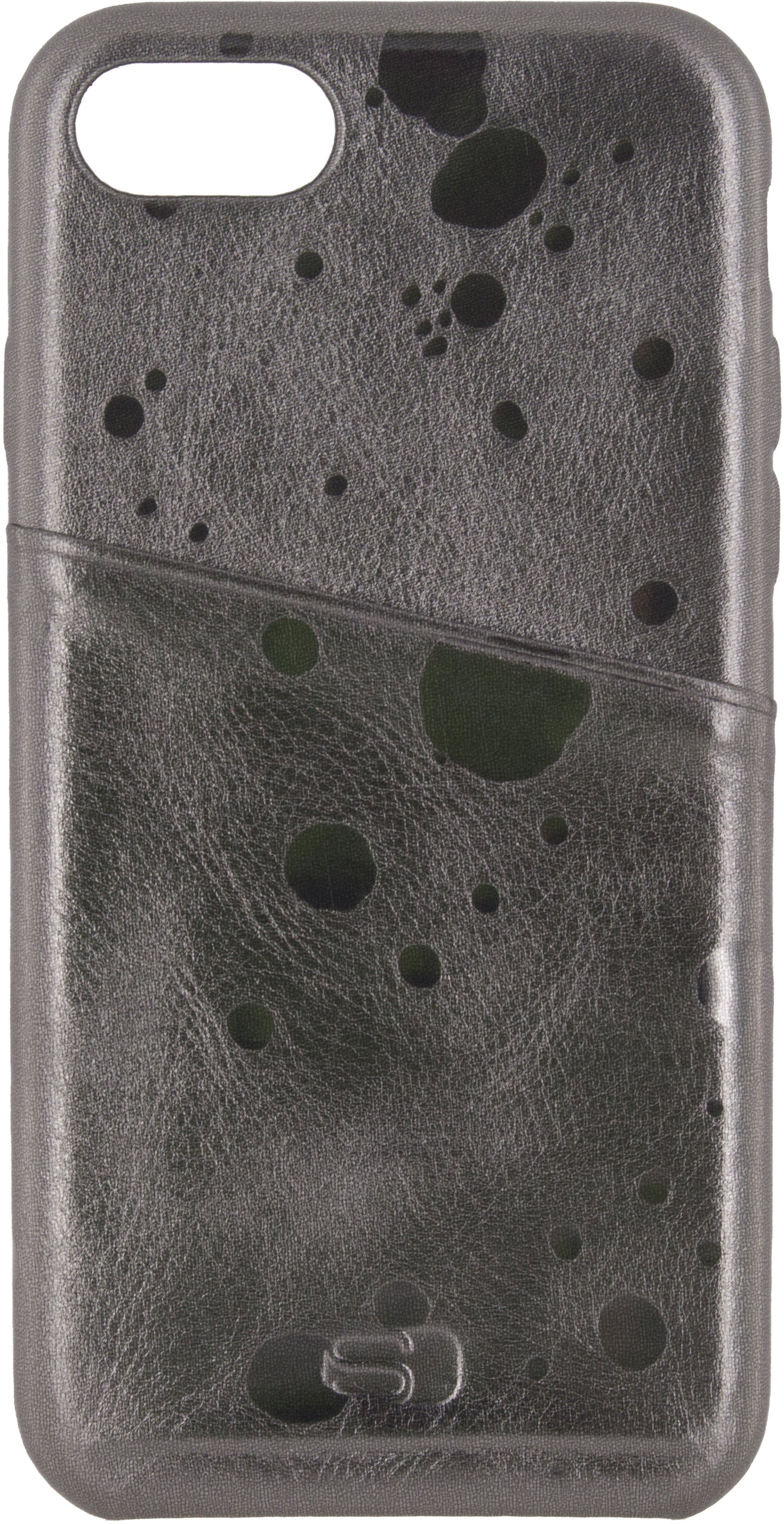Senza Glam Leather Cover With Card Slot Apple Iphone 7/8/Se (2020/2022) Metallic Grey