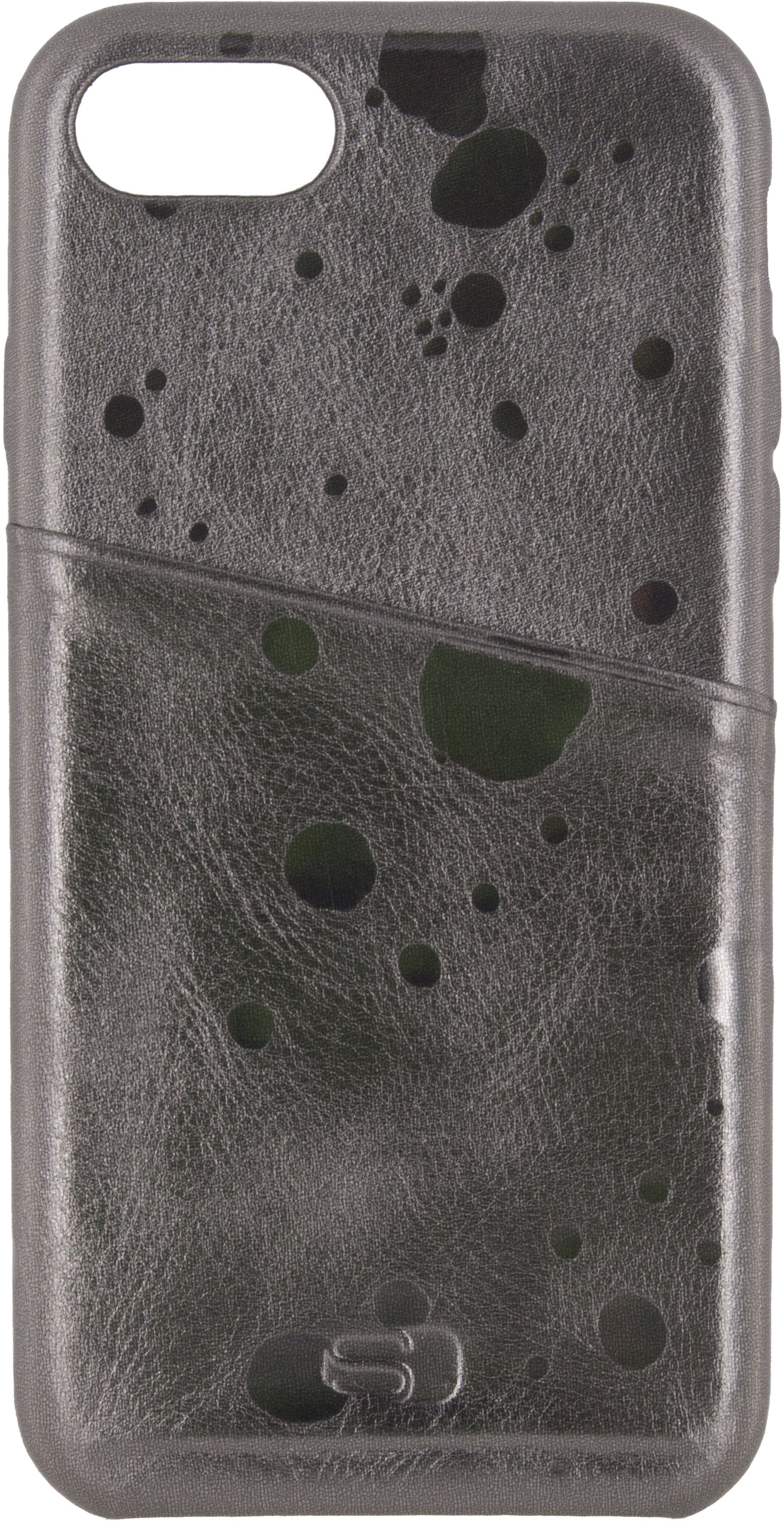 Senza Glam Leather Cover With Card Slot Apple Iphone 7/8/Se (2020/2022) Metallic Grey