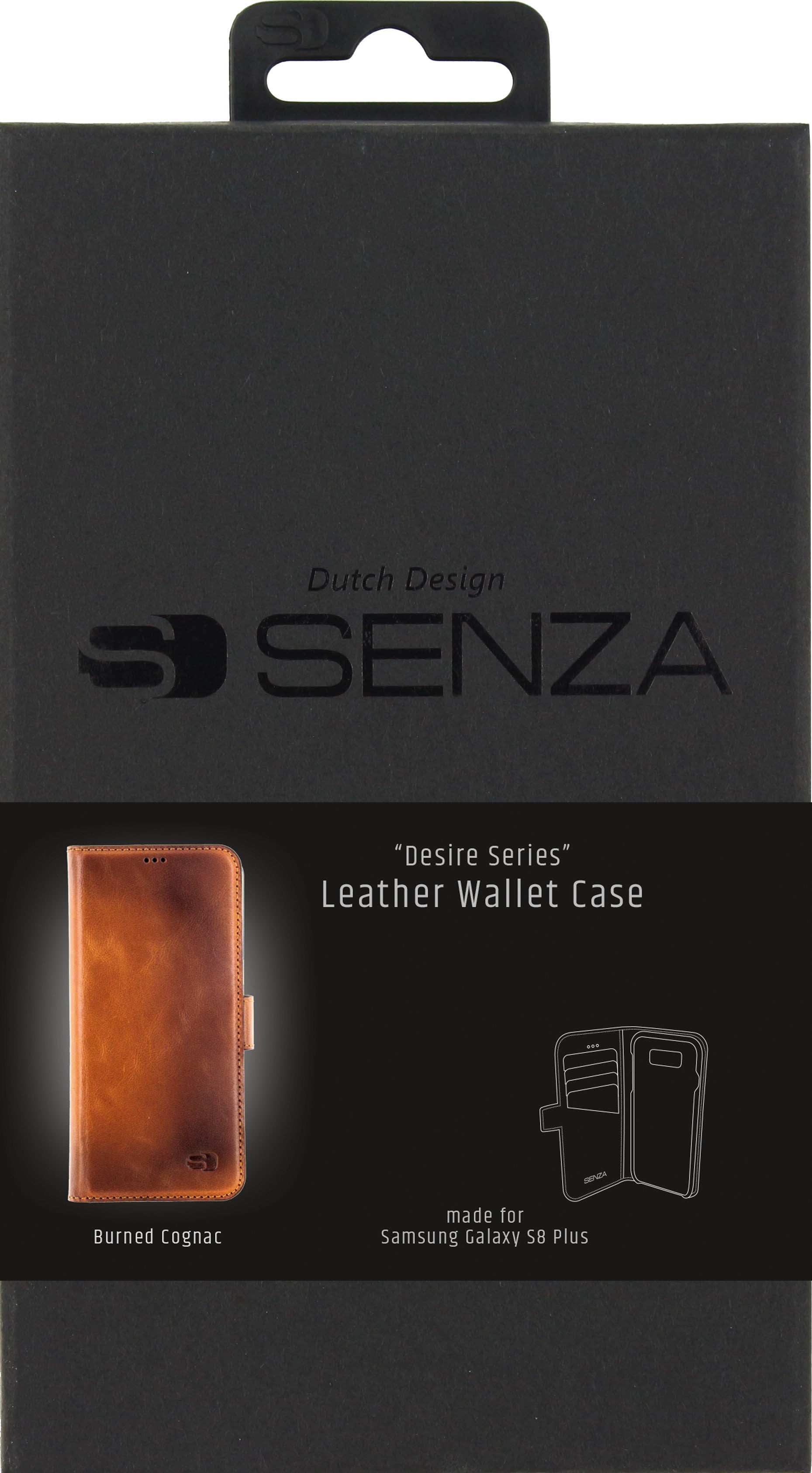 Senza Desire Leather Wallet Samsung Galaxy S8+ Burned Cognac