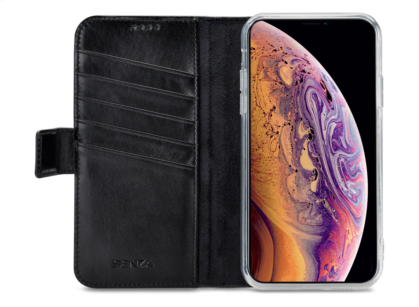 Senza Pure Leather Wallet Apple Iphone X/Xs Deep Black