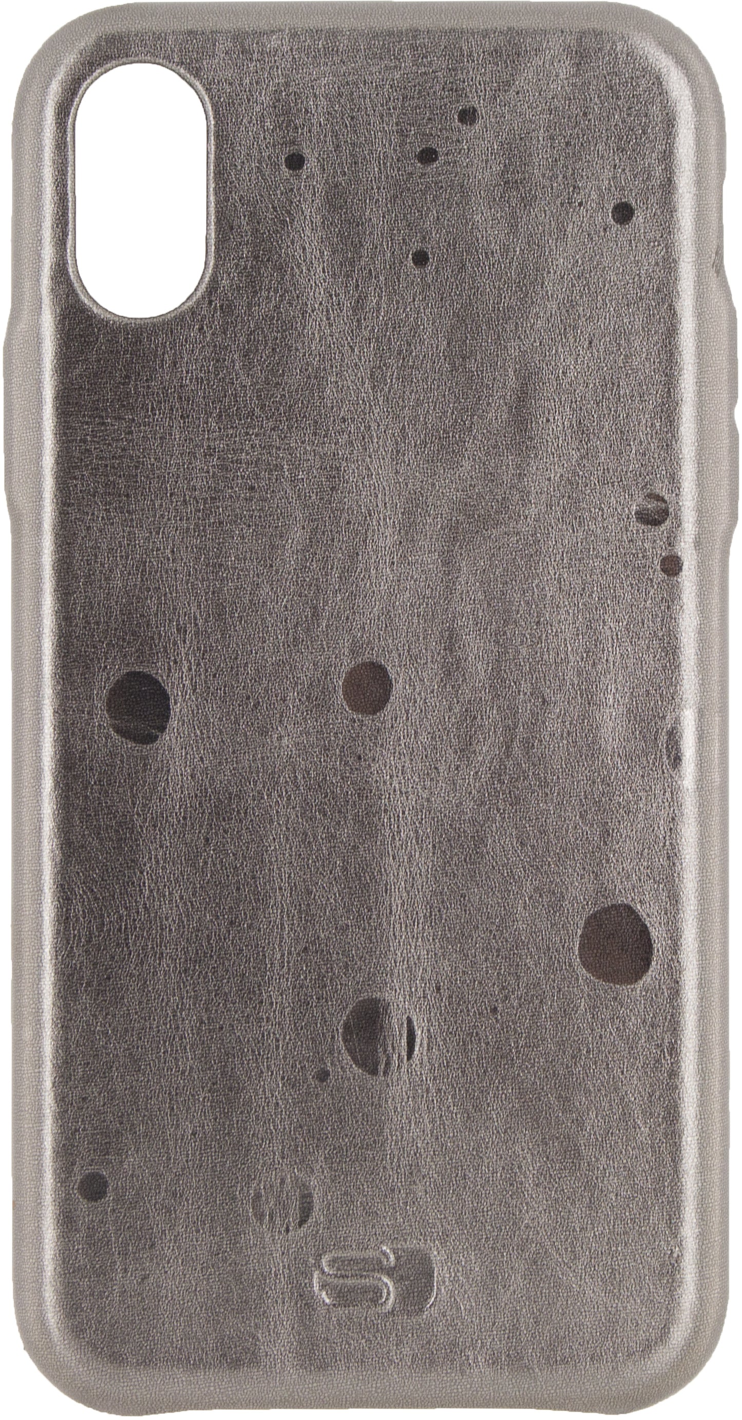 Senza Glam Leather Cover Apple Iphone X/Xs Metallic Grey