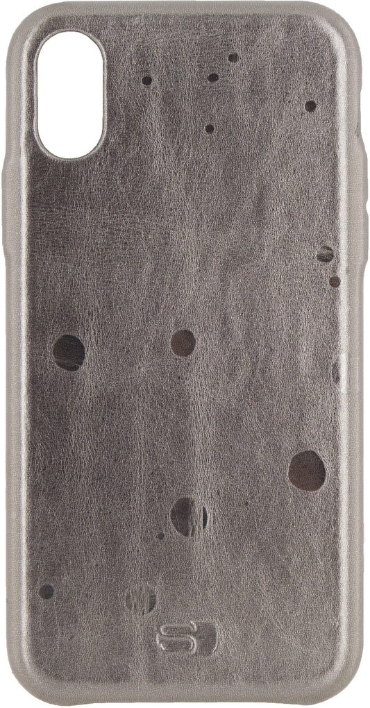 Senza Glam Leather Cover Apple Iphone X/Xs Metallic Grey