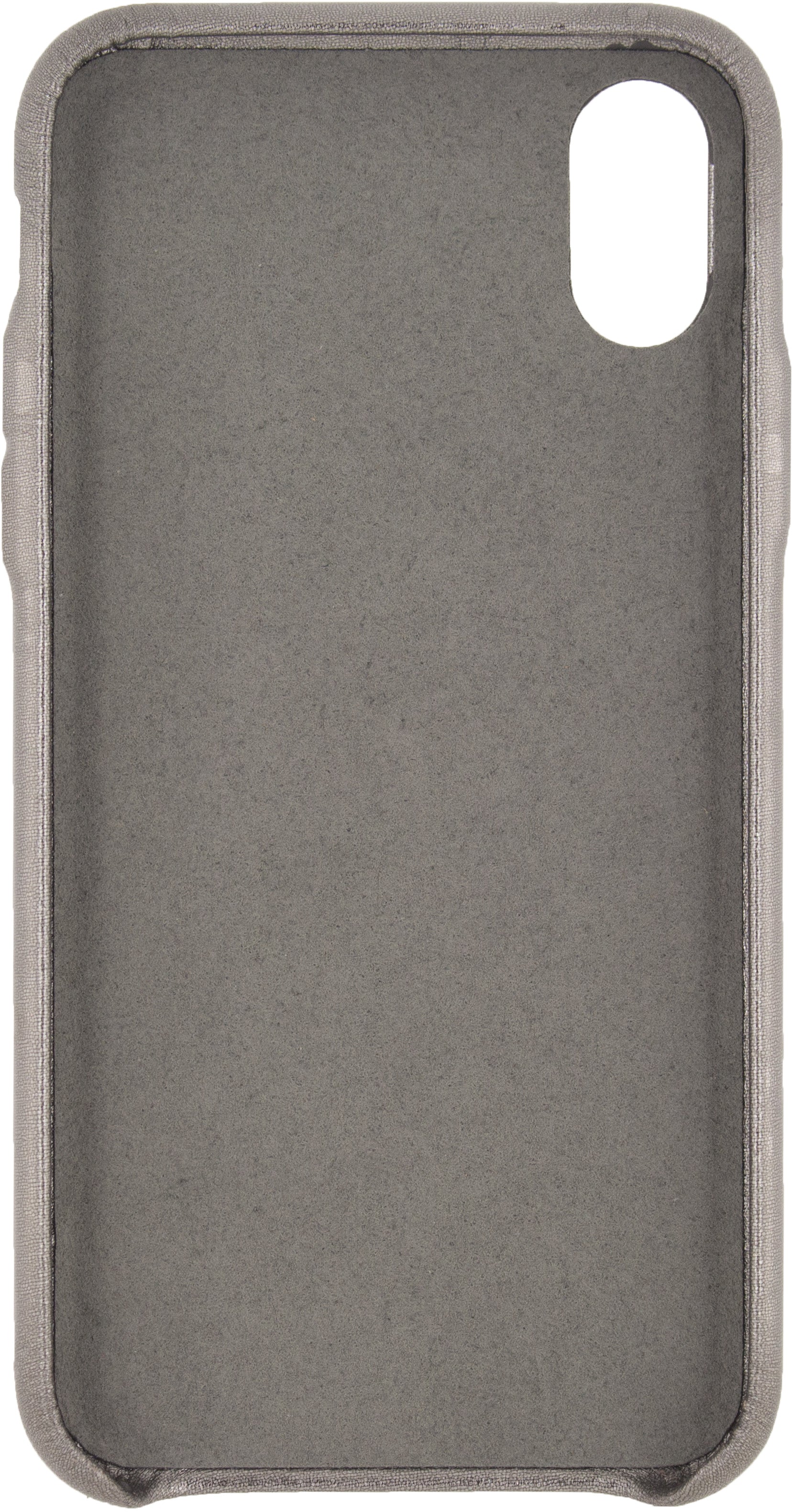 Senza Glam Leather Cover With Card Slot Apple Iphone X/Xs Metallic Grey