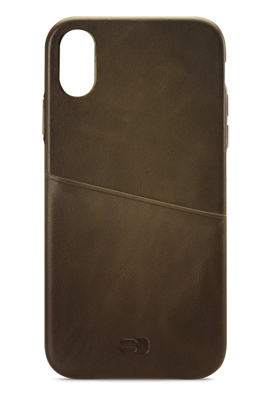 Senza Desire Leather Cover With Card Slot Apple Iphone X/Xs Burned Olive