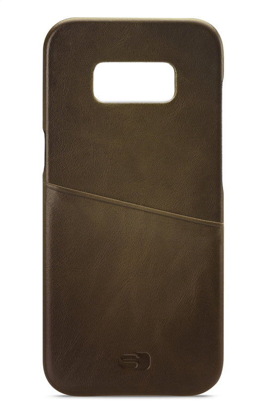 Senza Desire Leather Cover With Card Slot Samsung Galaxy S8 Burned Olive