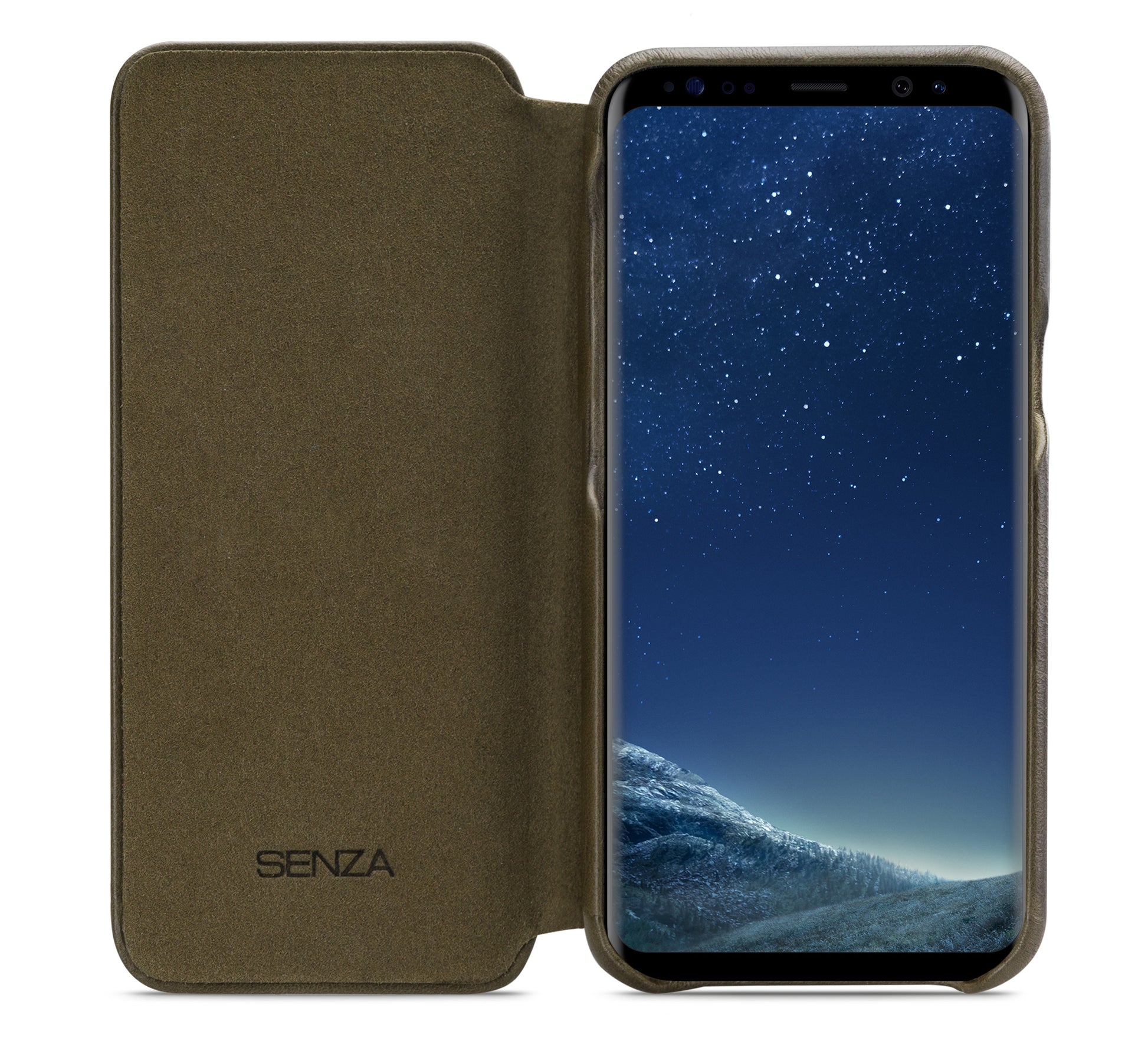 Senza Desire Skinny Leather Wallet Samsung Galaxy S8 Burned Olive