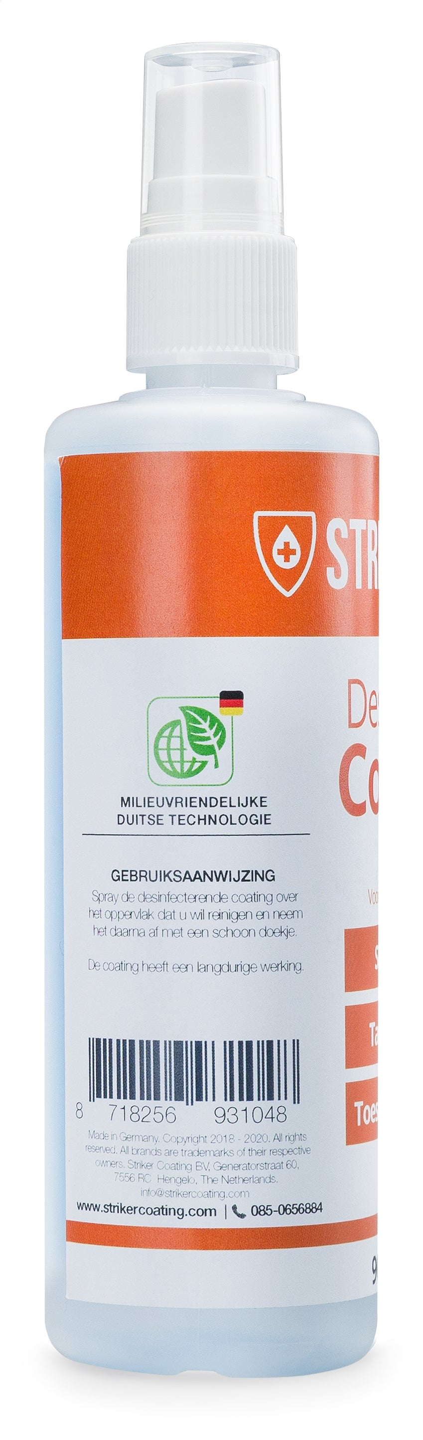 Striker Desinfectie Coating Voor O.a. Smartphone, Tablet, Laptop, Toetsenbord 125Ml (>90Pct Alcohol)