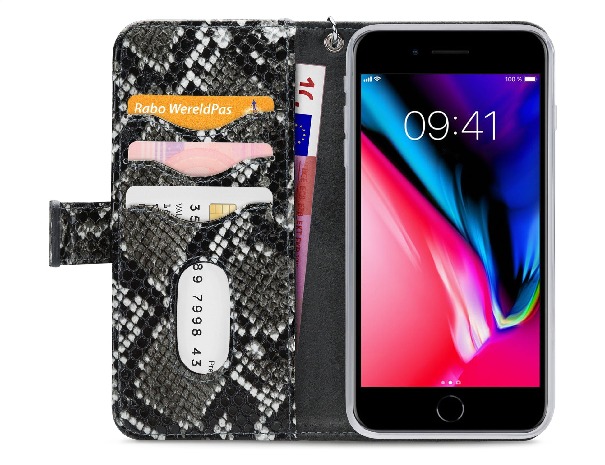 Mobilize 2In1 Magnet Zipper Case Apple Iphone 6 Plus/6S Plus/7 Plus/8 Plus Black/Snake