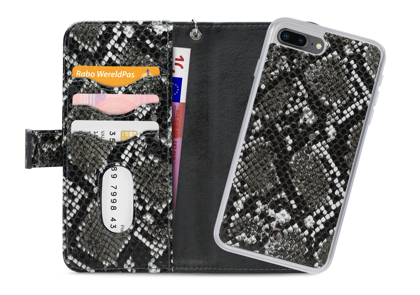 Mobilize 2In1 Magnet Zipper Case Apple Iphone 6 Plus/6S Plus/7 Plus/8 Plus Black/Snake